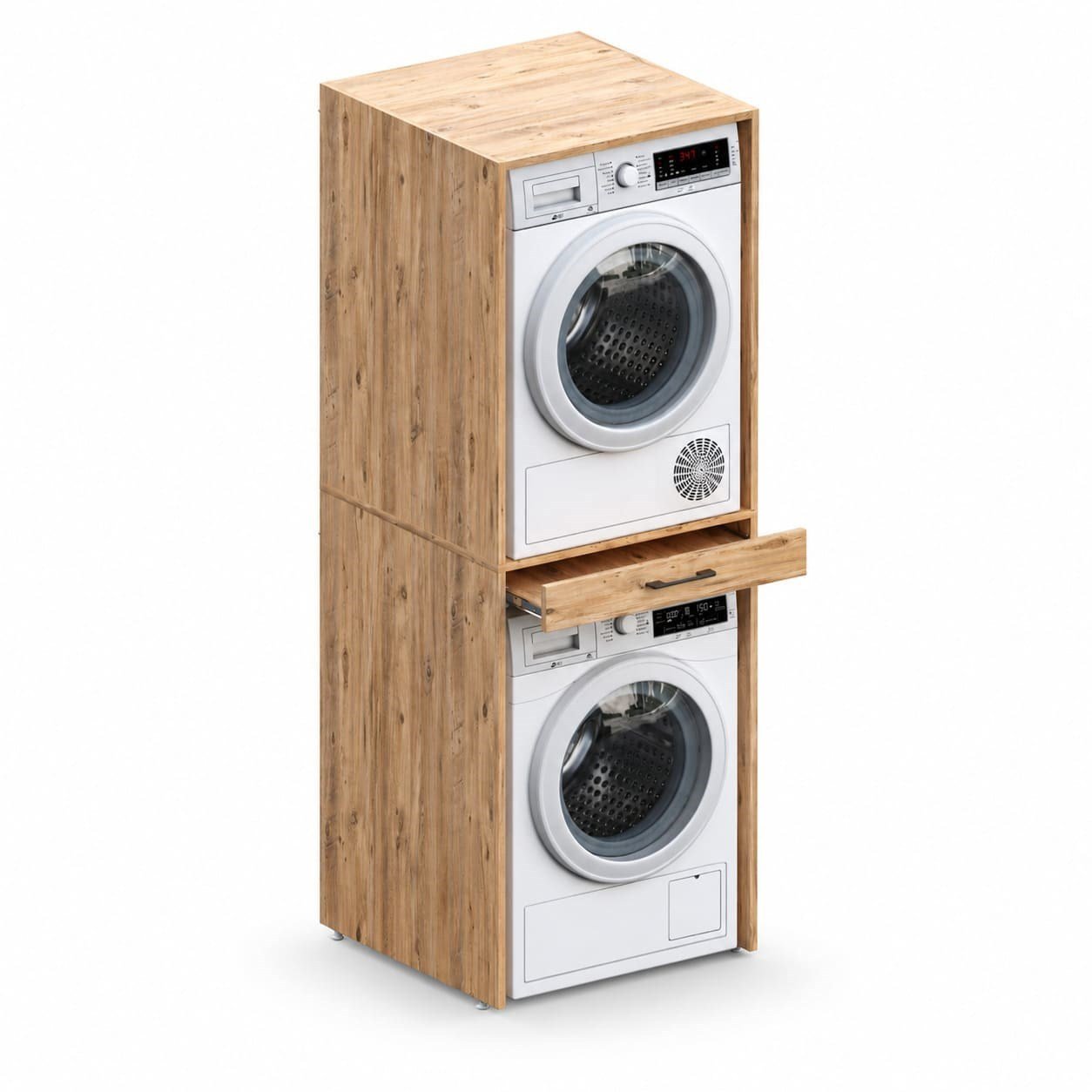 Aqua Bagno Urban Smartbox Çamaşır ve Kurutma Makinesi Dolabı - Çekmeceli, Atlantik  Çam -2 Parça Set | ABS.50.01.04.01