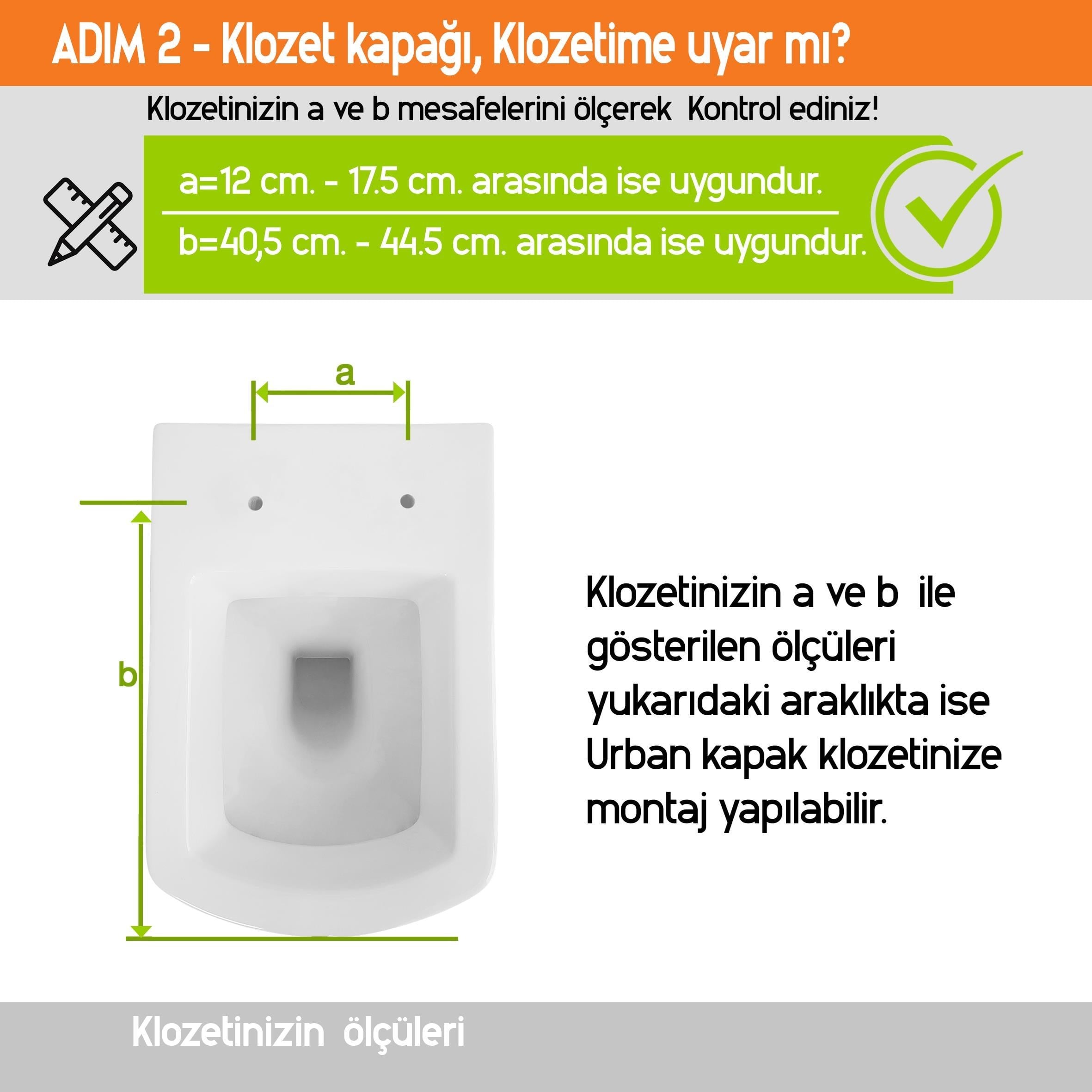 Aqua Bagno Urban Yavaş Kapanan Klozet Kapağı - Kare Önü Oval, Beyaz | 90.99.50.24