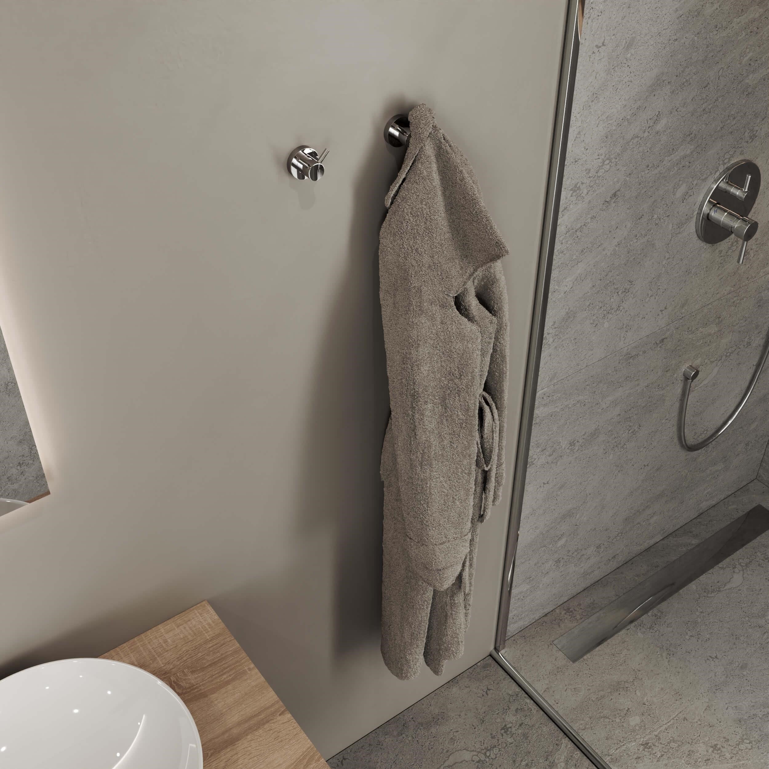 Aqua Bagno Zero Bornozluk - İkili - Parlak Krom | 35.21.51.02.01