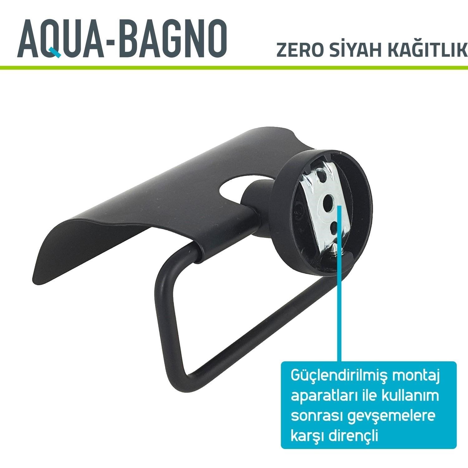 Aqua Bagno Zero Tuvalet Kağıtlığı - Mat Siyah | 35.21.52.01.03