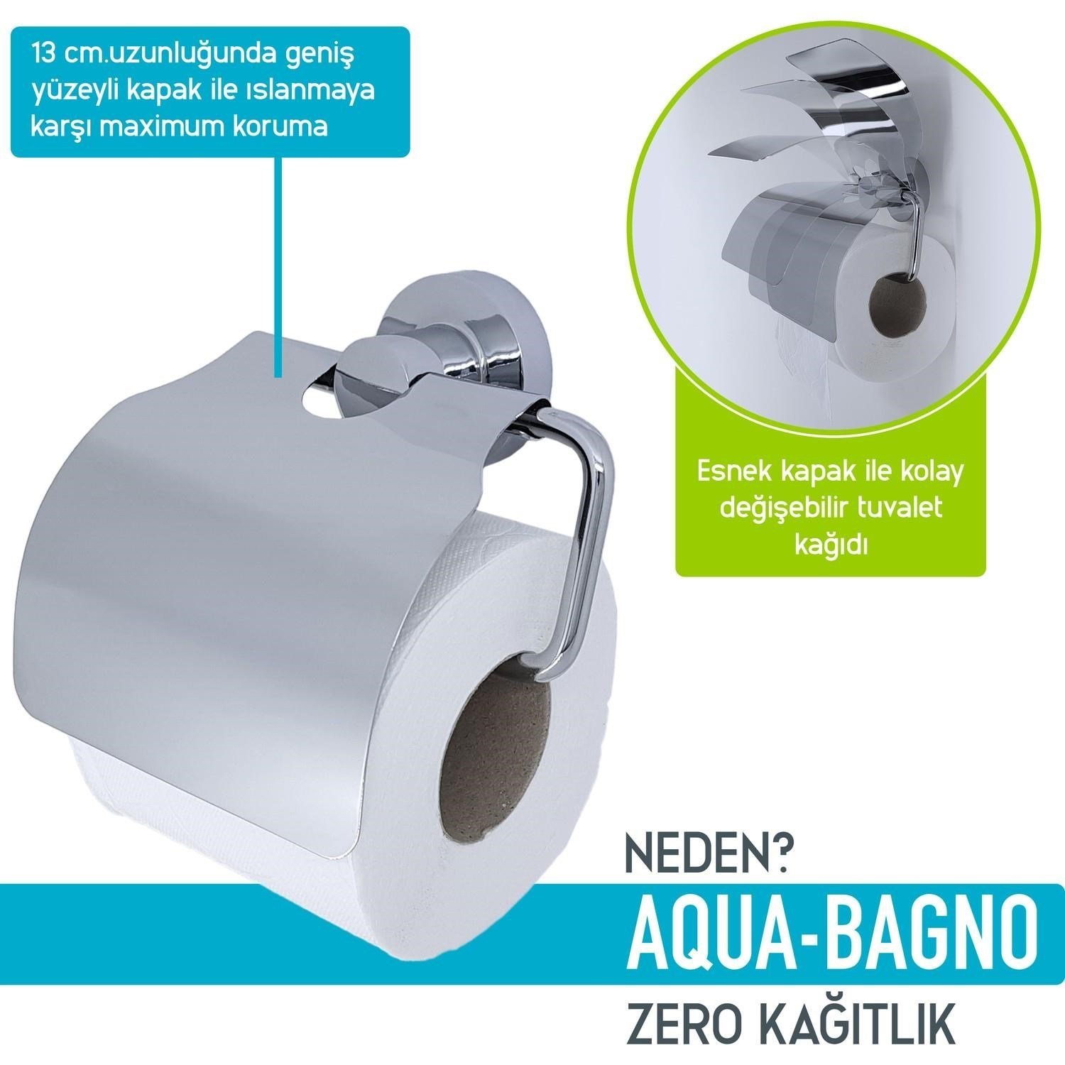 Aqua Bagno Zero Tuvalet Kağıtlığı - Parlak Krom | 35.21.52.01.01