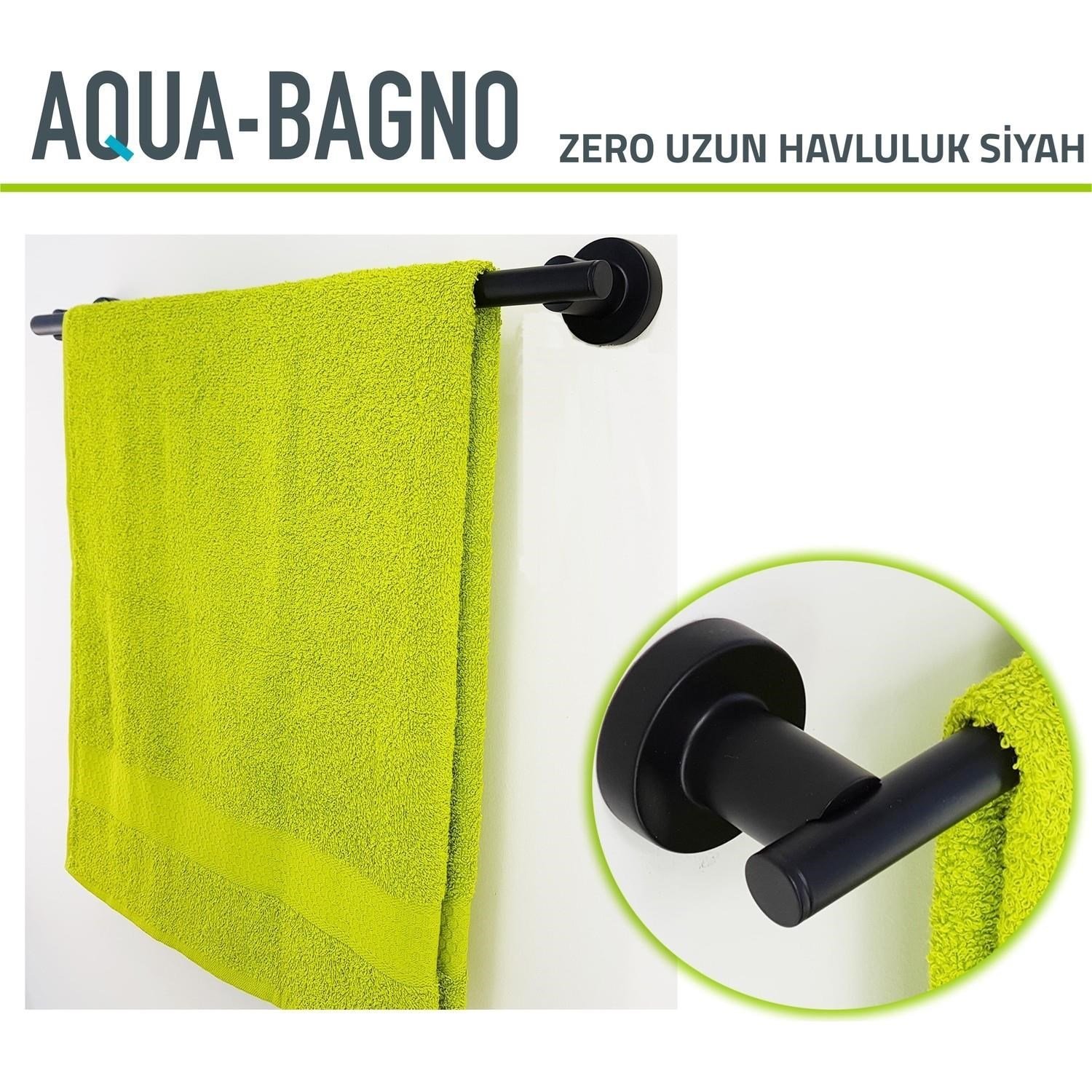 Aqua Bagno Zero Uzun Havluluk 50 cm Mat Siyah | 35.21.51.01.03