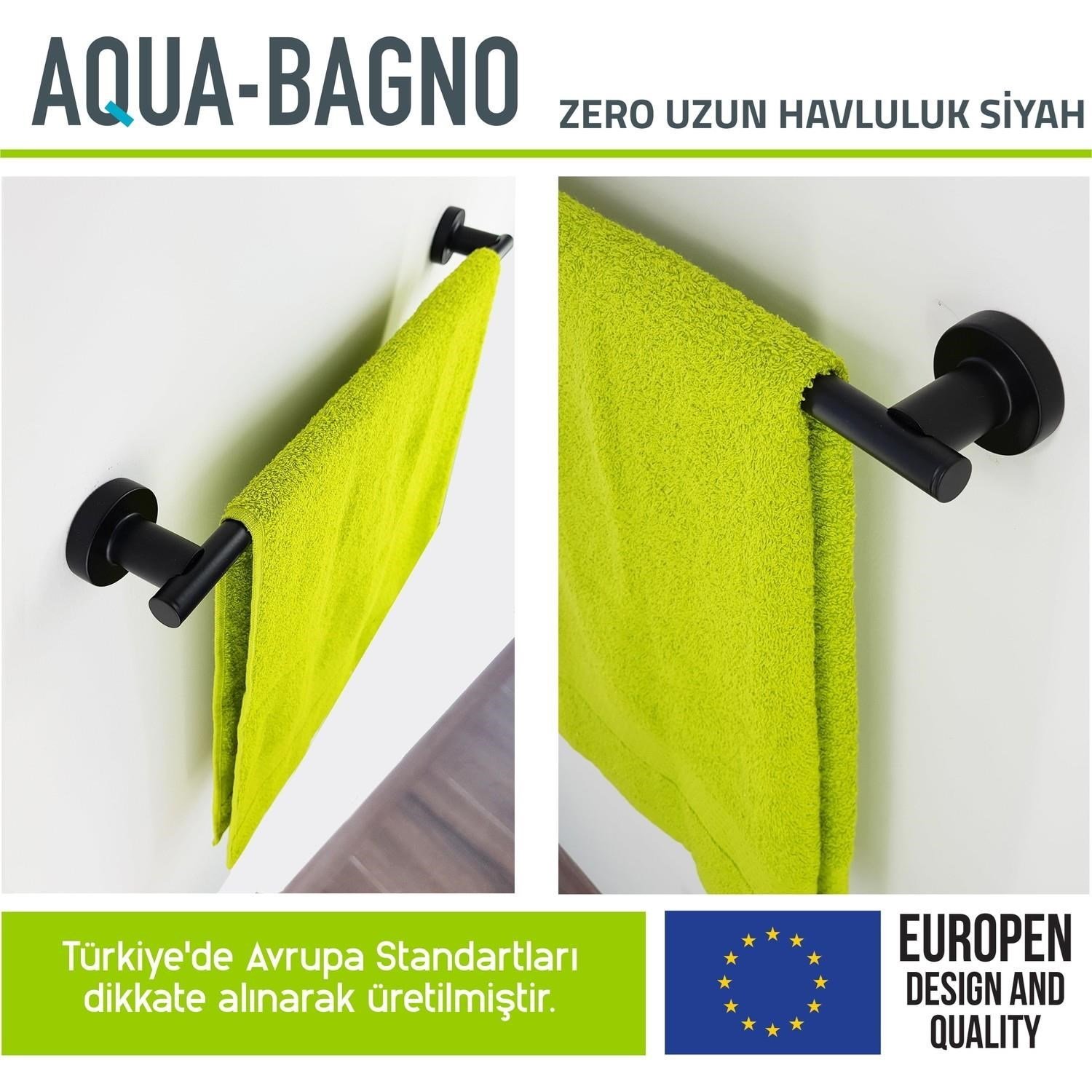 Aqua Bagno Zero Uzun Havluluk 50 cm Mat Siyah | 35.21.51.01.03