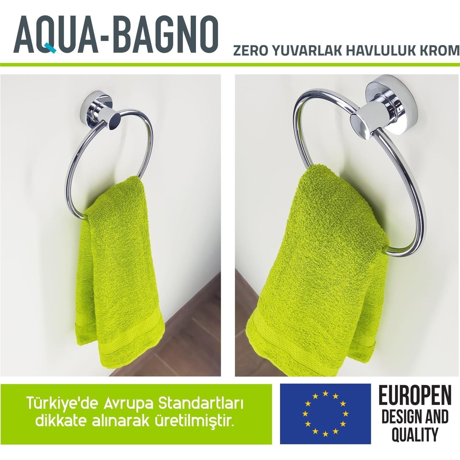 Aqua Bagno Zero Yuvarlak Havluluk - Parlak Krom | 35.21.51.03.01