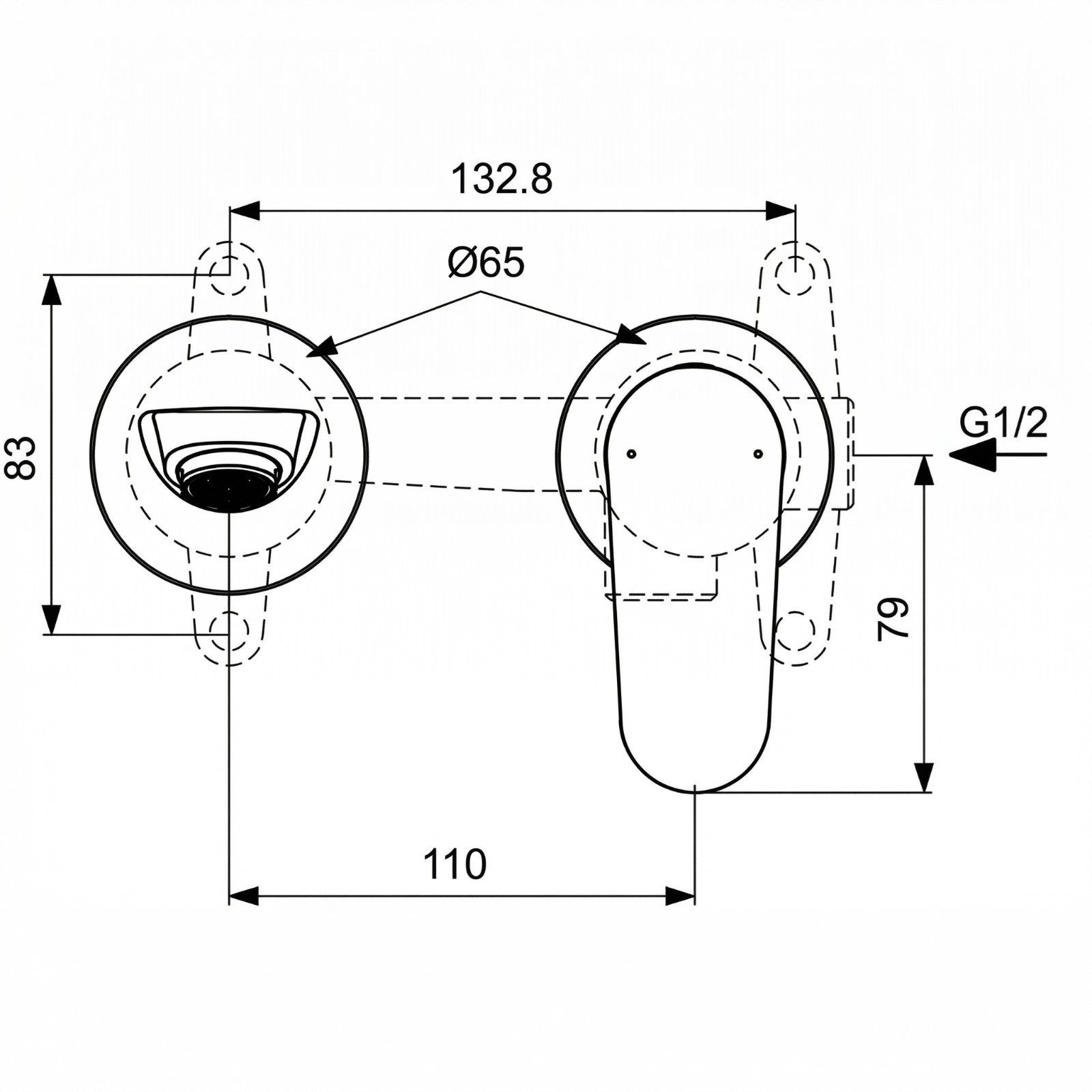 Cerafine O Ankastre Lavabo Bataryası-Chrome-KIT2 | BD133AA