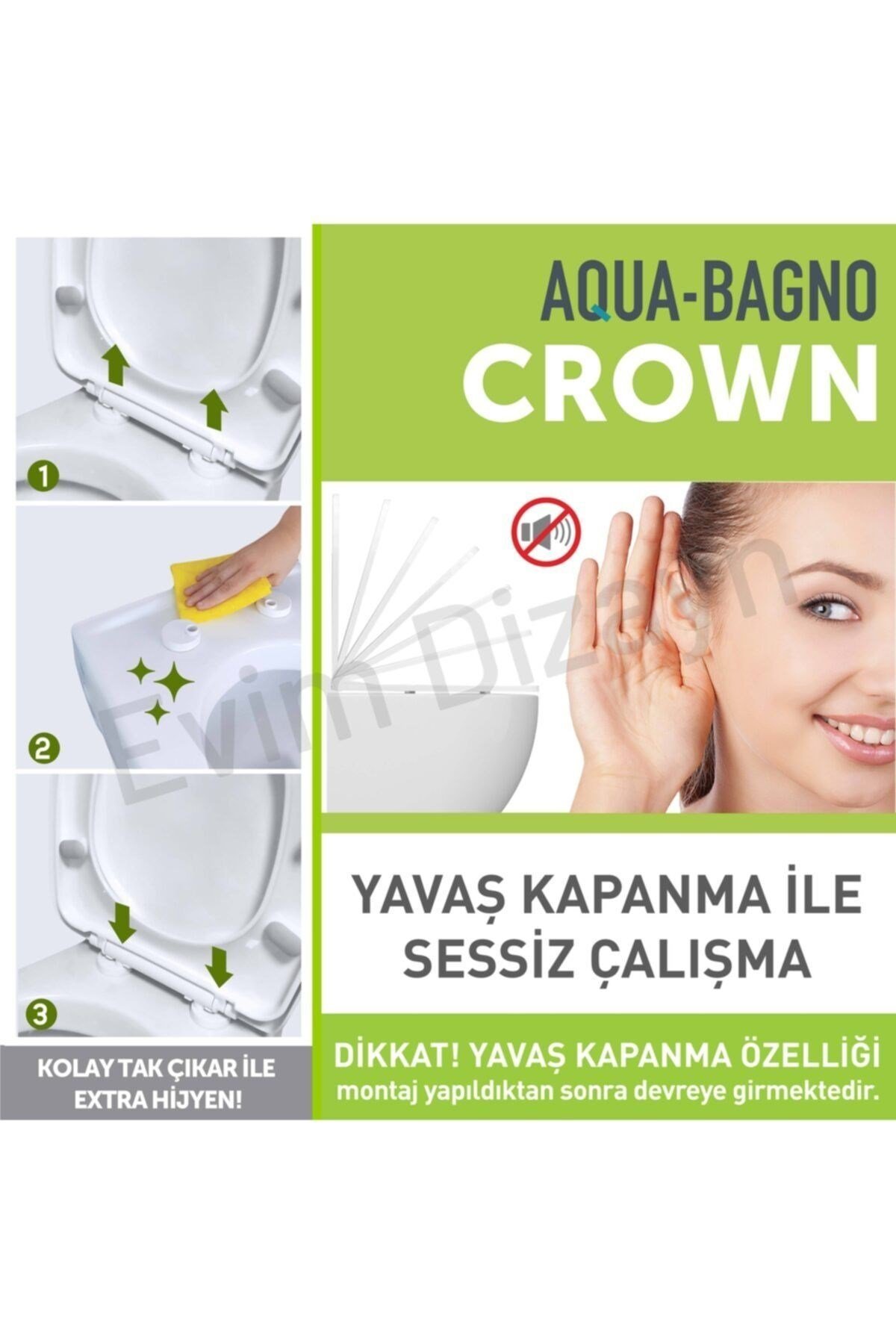 Crown Beyaz Yavaş Kapanan Klozet Kapağı | 90.99.50.05
