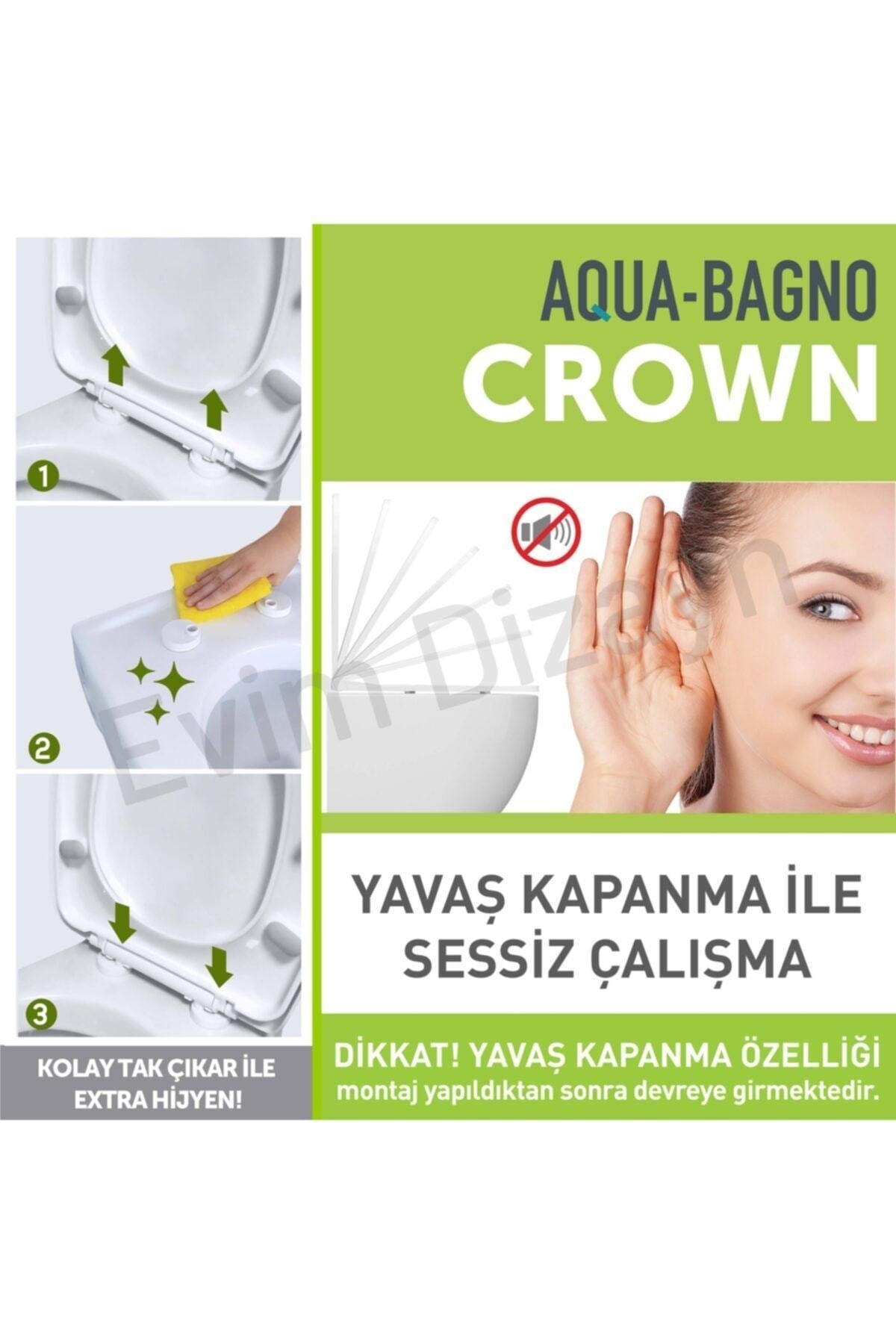Crown Beyaz Yavaş Kapanan Klozet Kapağı | 90.99.50.05