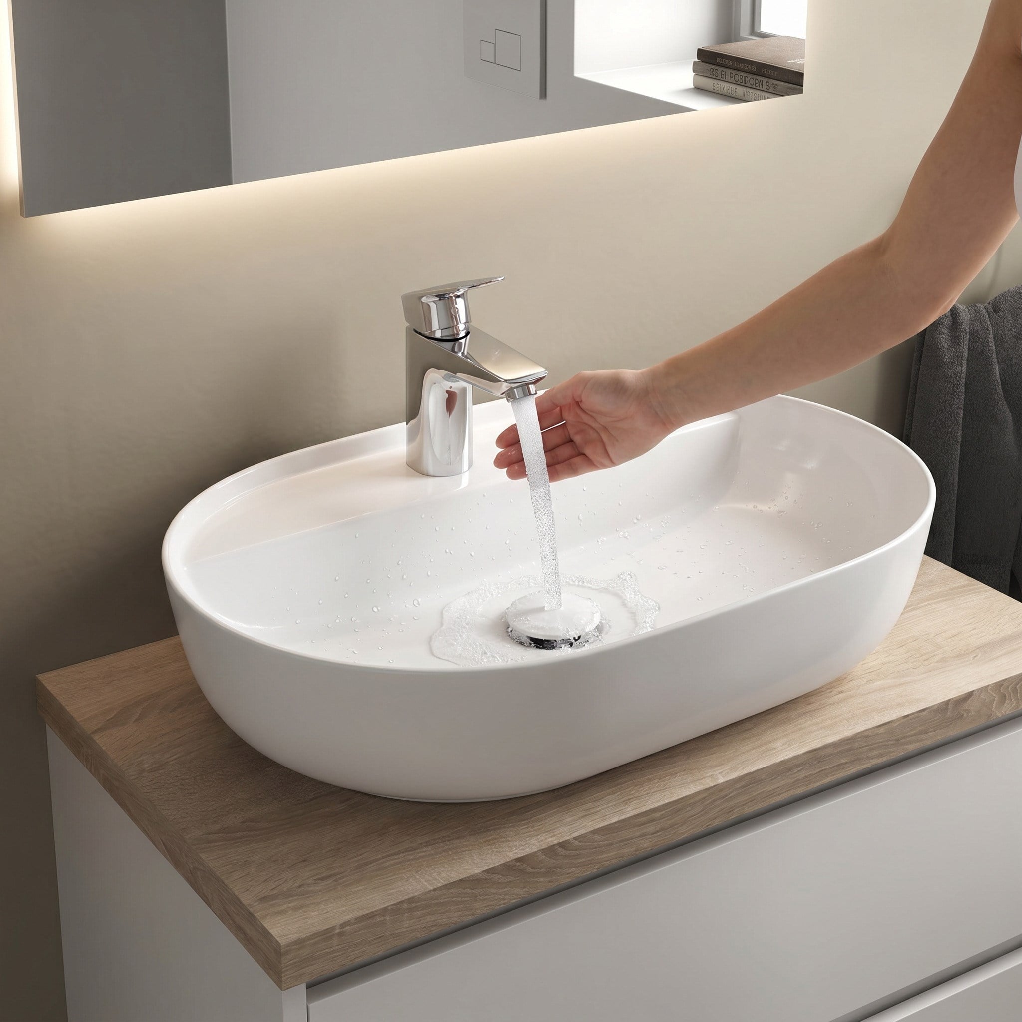 Dura Bagno Dream Çanak Lavabo 60x40 cm, Batarya Delikli, Tezgah Üstü, Beyaz | 5840