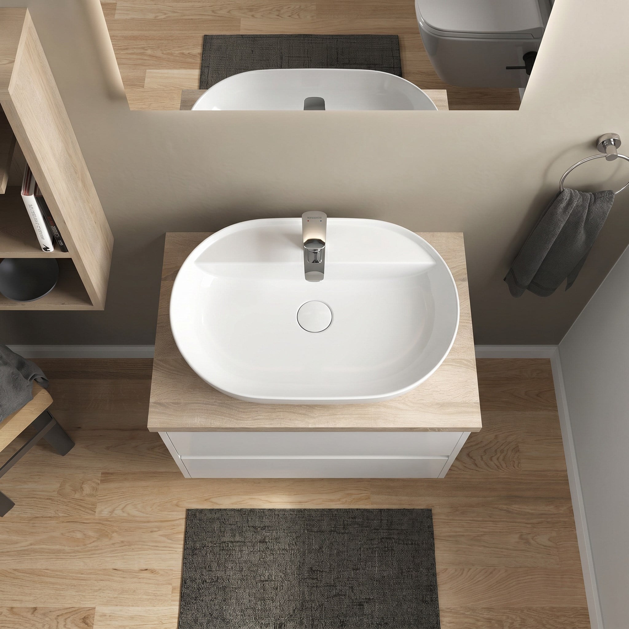 Dura Bagno Dream Çanak Lavabo 60x40 cm, Batarya Delikli, Tezgah Üstü, Beyaz | 5840
