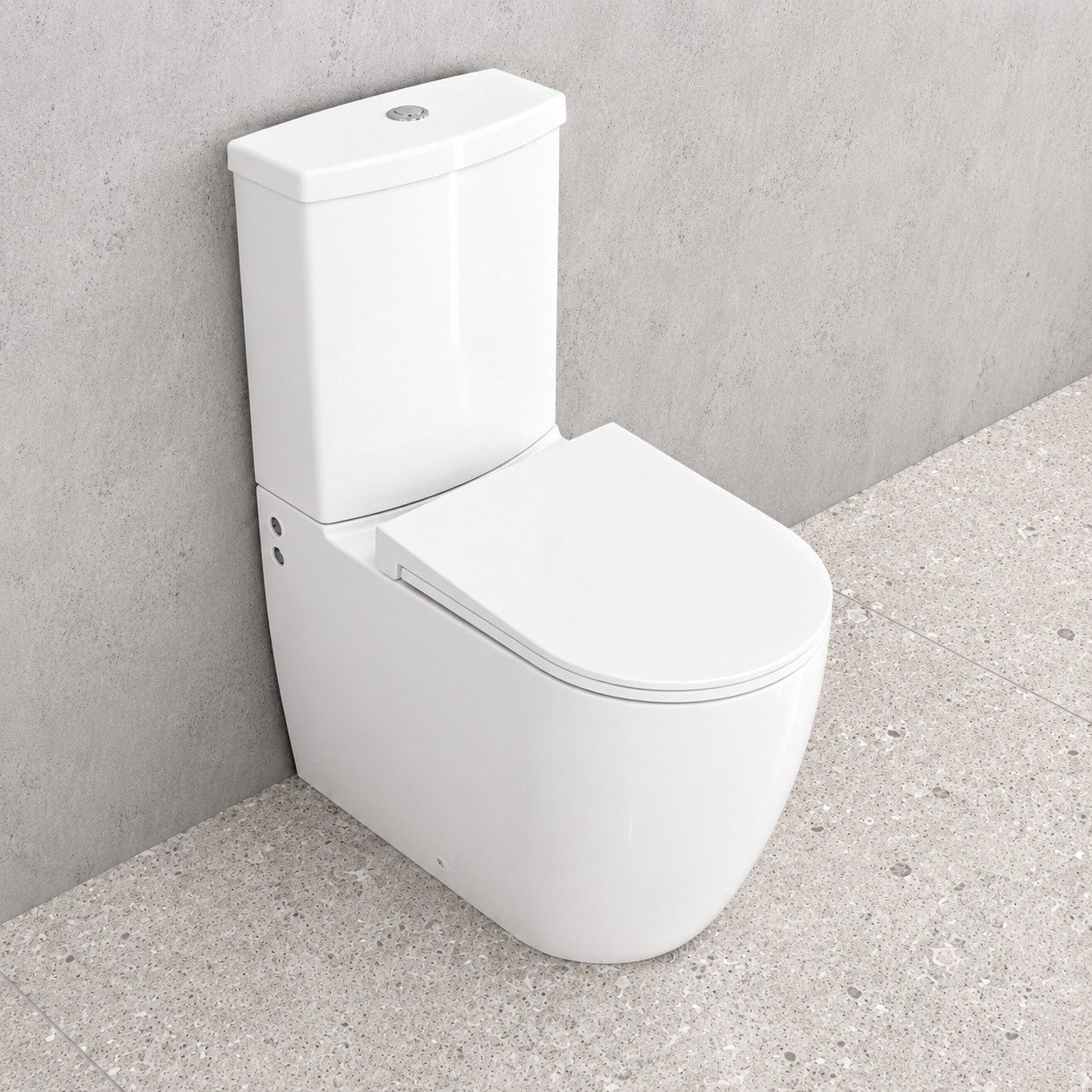 Dura Bagno Siena Duvara Sıfır Klozet Seti 64 cm Rezervuar Kapak İç Takım Dahil, Beyaz | DBO.36.04.03.01