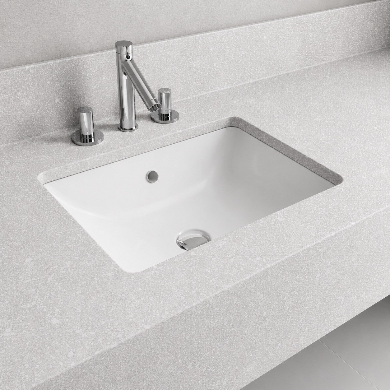Dura Bagno Tezgah Altı Kare Gömme Lavabo 50x38 cm, Beyaz | 5930