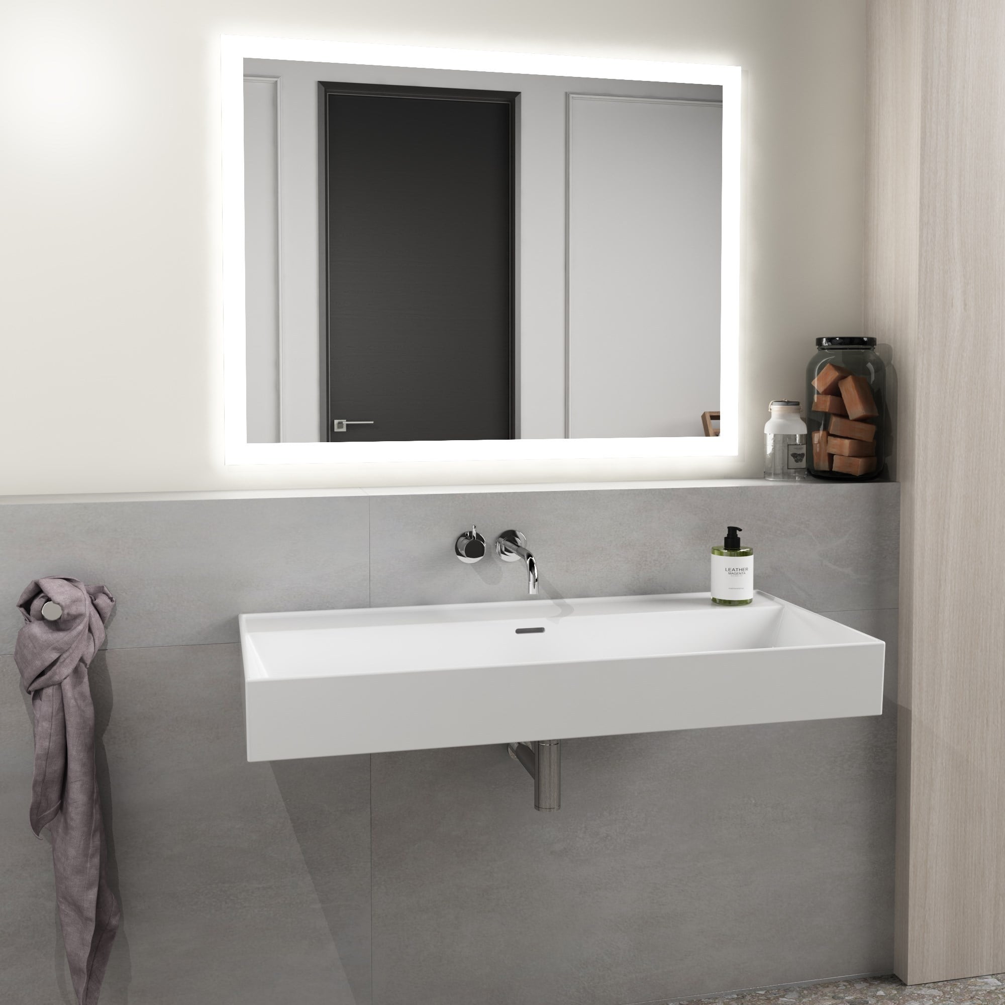 Dura Niva Kare Çanak Lavabo 100x46,5 cm Tezgah Üstü Batarya Deliksiz Beyaz | 5255