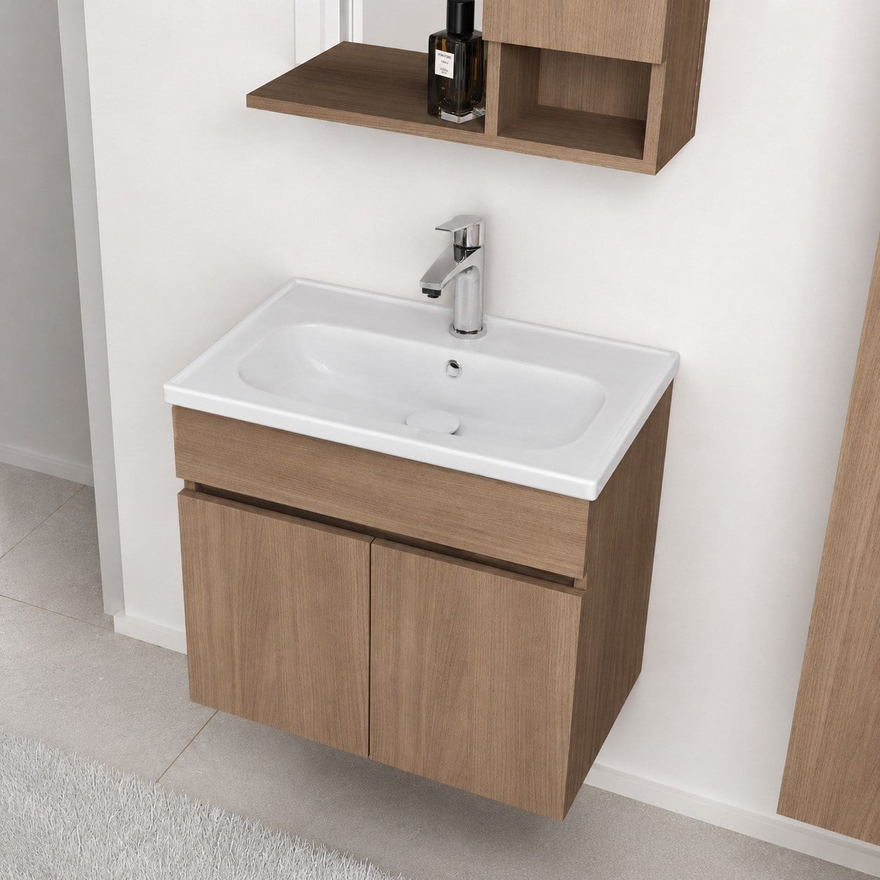 Ece Banyo Kompakt Lavabo 60x37 cm Dar Banyo Küçük Alanlar İçin Beyaz | 10KF50061EC