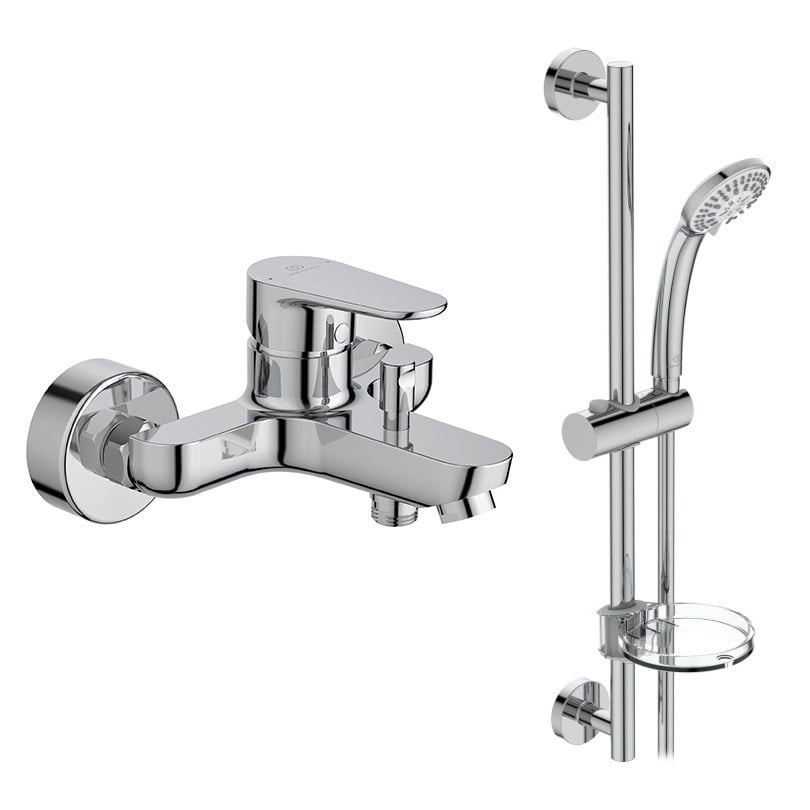 Ideal Standard Cerafine O Banyo Bataryası + Idealrain Duş Seti, 2 Fonksiyonlu, Krom, 2 Parça