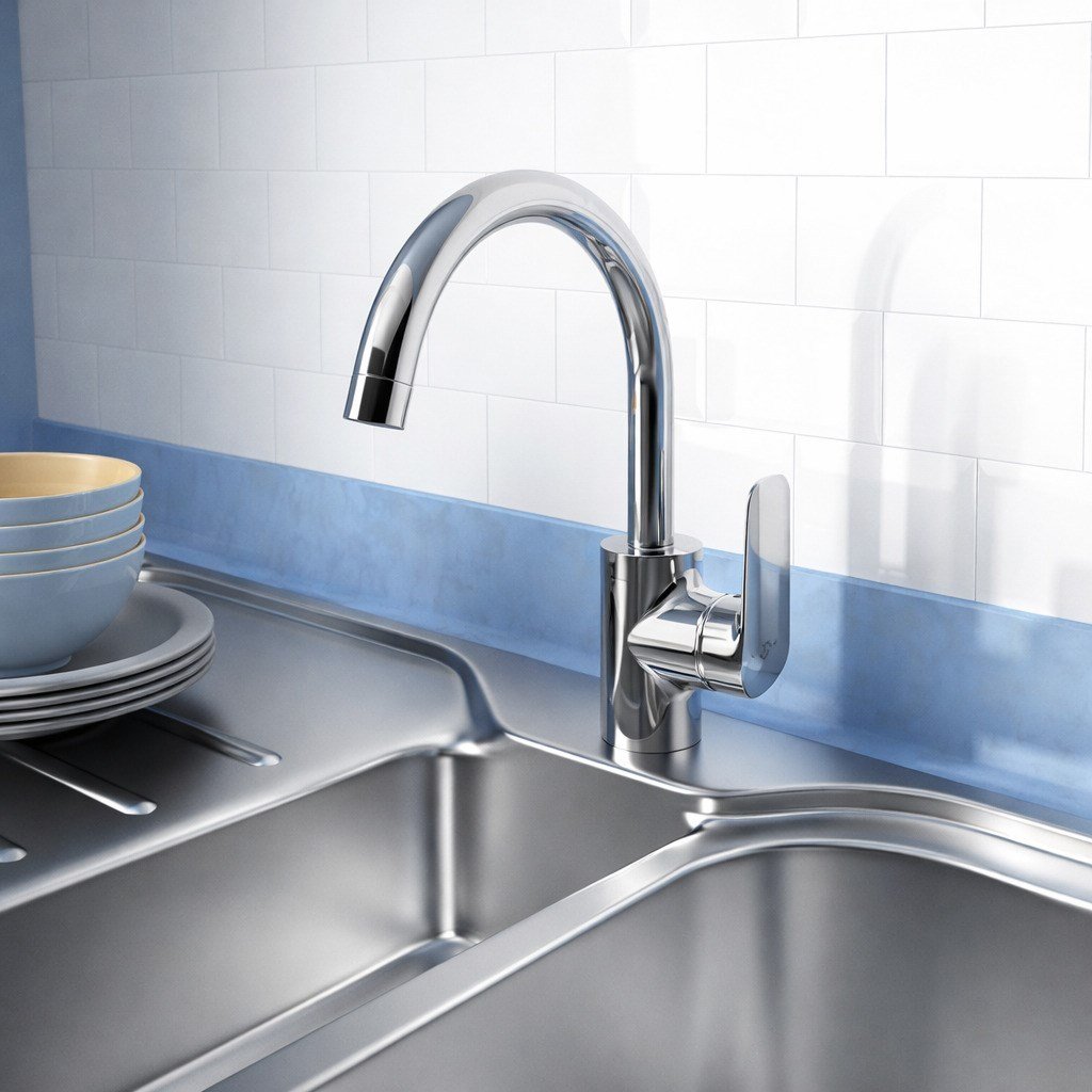Ideal Standard Ceraflex Kuğu Eviye Bataryası-Krom | B1727AA