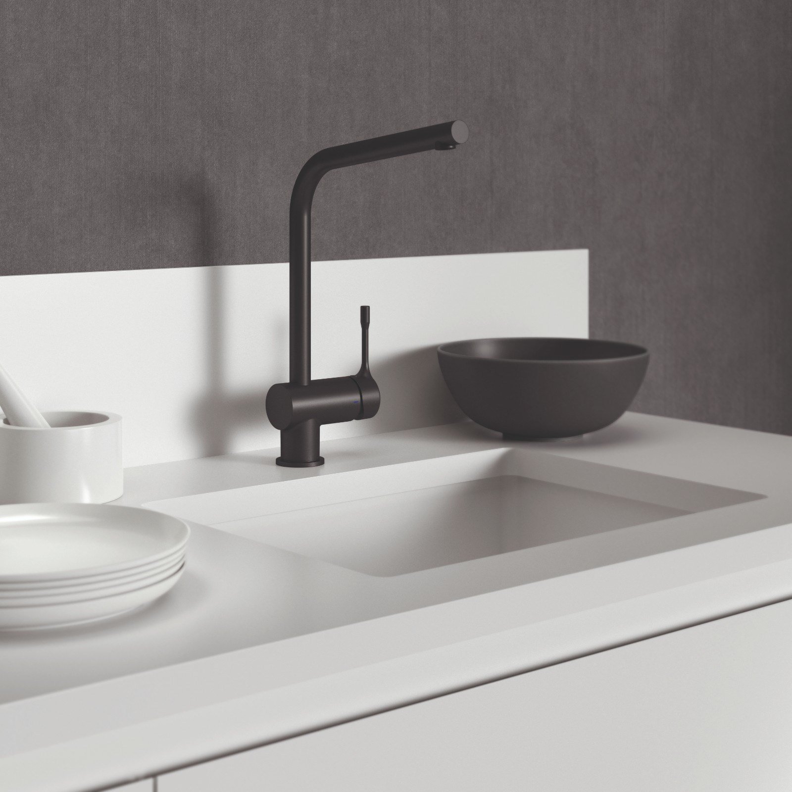 Ideal Standard Ceralook Kuğu Eviye Bataryası-Mat Siyah | BC174XG