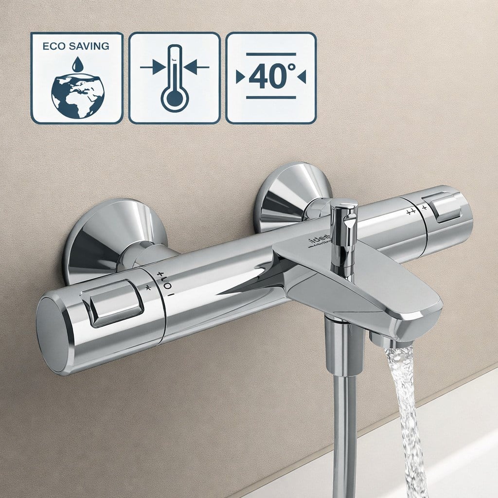 Ideal Standard Ceratherm T25 Termostatik Banyo Bataryası-Krom | A7206AA
