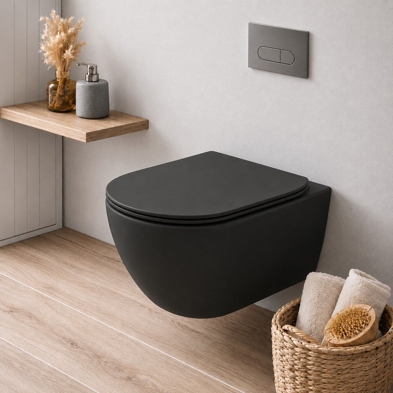 Ideal Standard Idealmood Asma Klozet Silk Black AquaBlade Thin Kapak Soft Close Mat Siyah | T4665V3