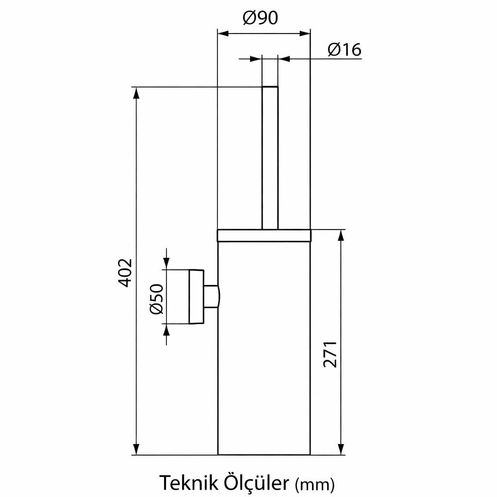Ideal Standard Iom Duvara Monte Tuvalet Fırçası-Krom | A9128MY