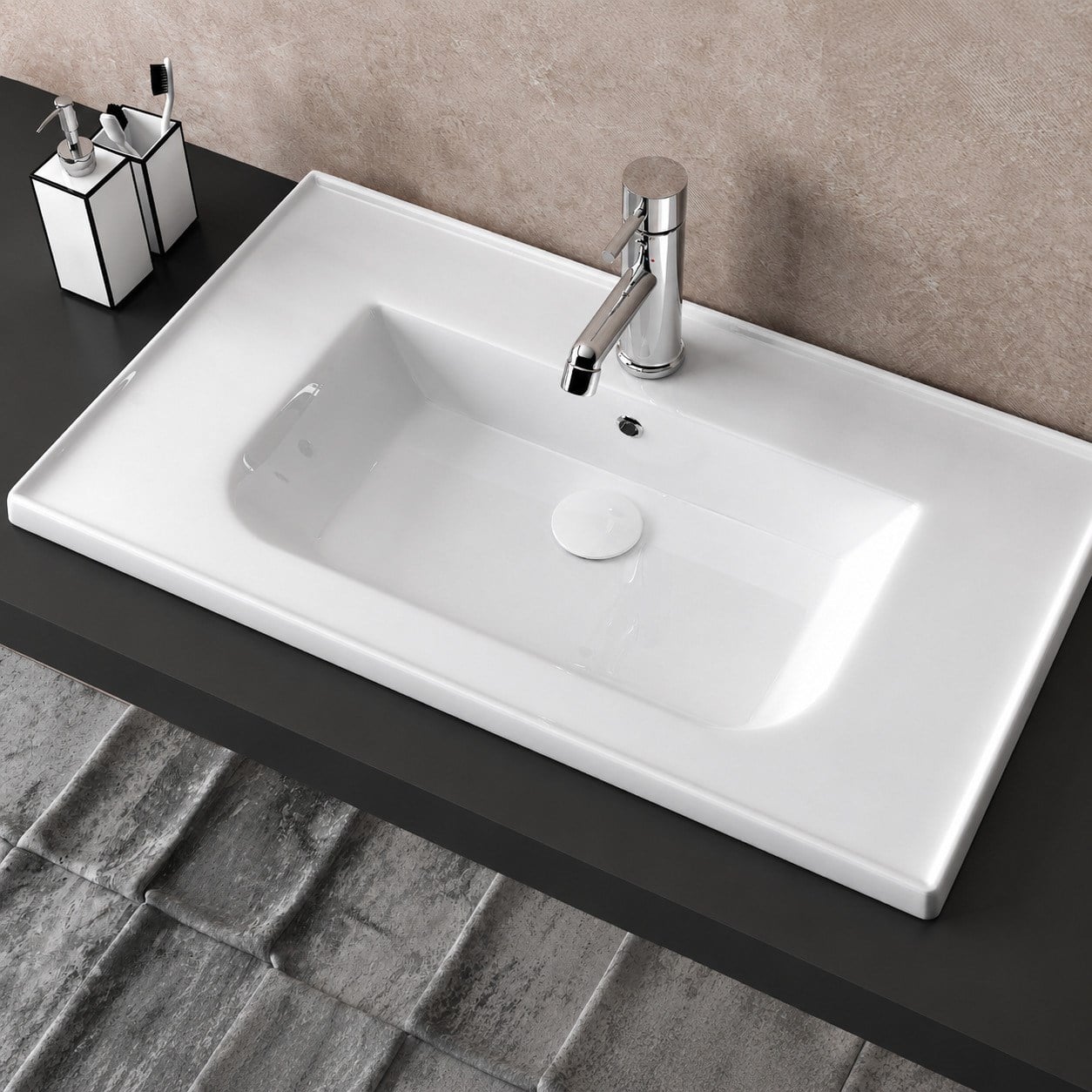 ISVEA Sistema L İnce Formlu Lavabo 81x46,5 cm Beyaz | 10LE50081
