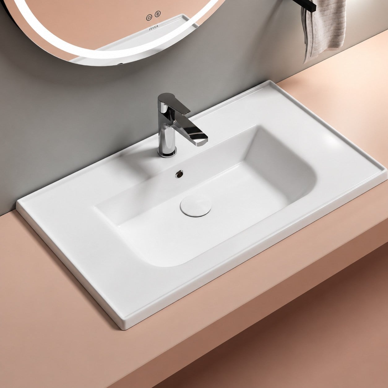 ISVEA Sistema L İnce Formlu Lavabo 81x46,5 cm Beyaz | 10LE50081