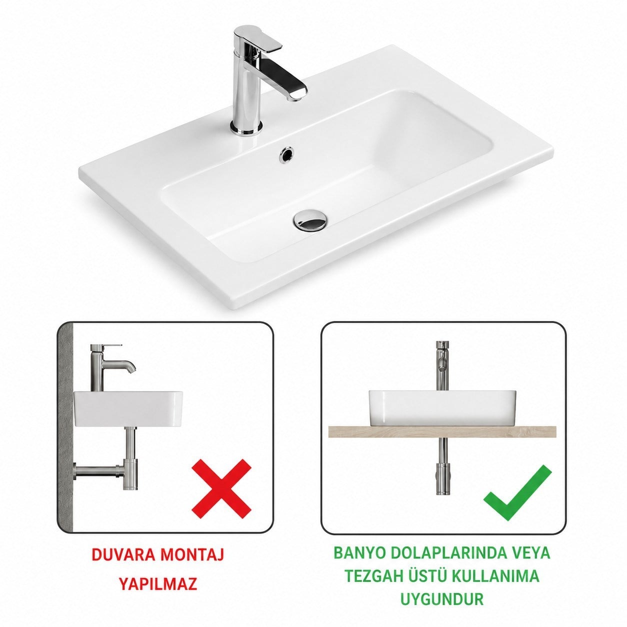 ISVEA Sistema T-Flat Slim İnce Formlu Lavabo 40x36 cm Beyaz | 10SL50040