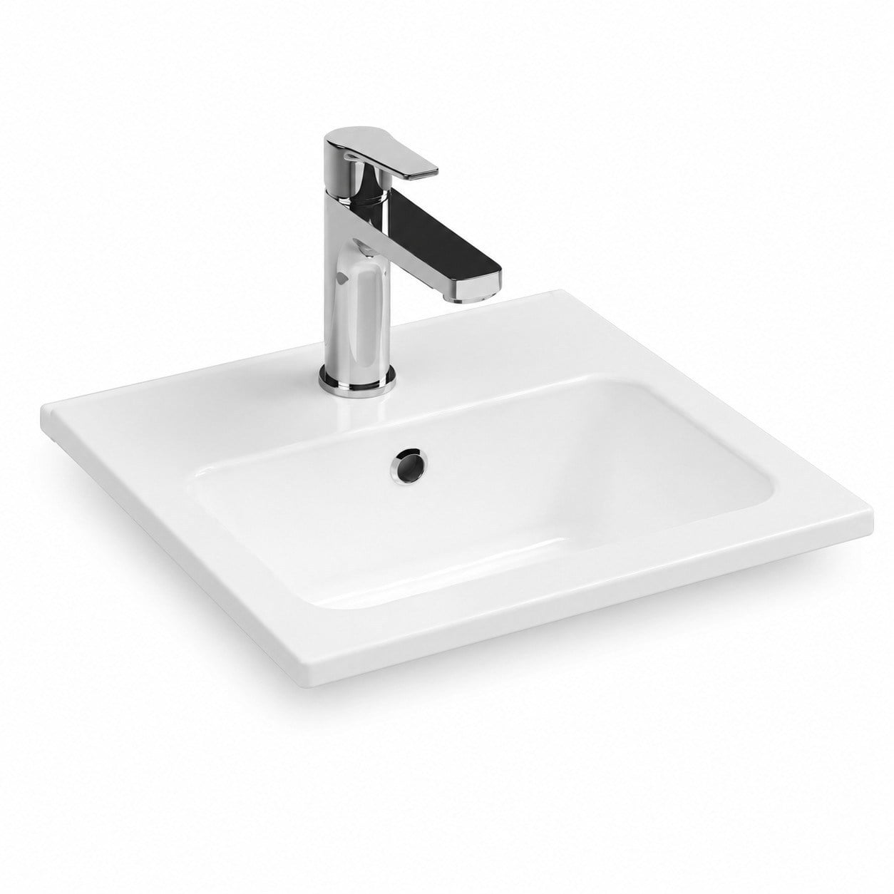ISVEA Sistema T-Flat Slim İnce Formlu Lavabo 40x36 cm Beyaz | 10SL50040