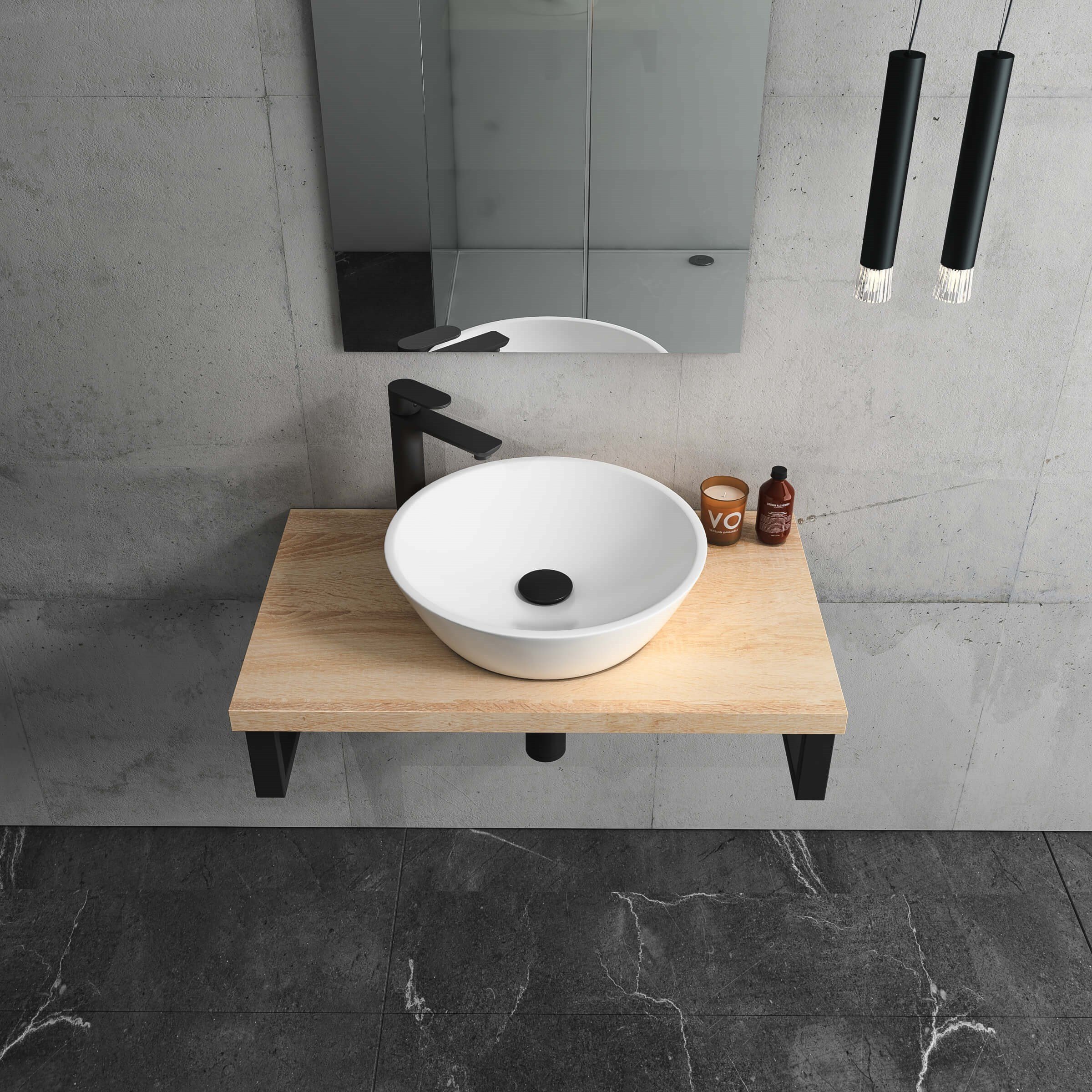 ISVEA Sistema Y Soft Tezgah Üzeri Çanak Lavabo 45 cm, Batarya Deliksiz Beyaz | 10SY66045