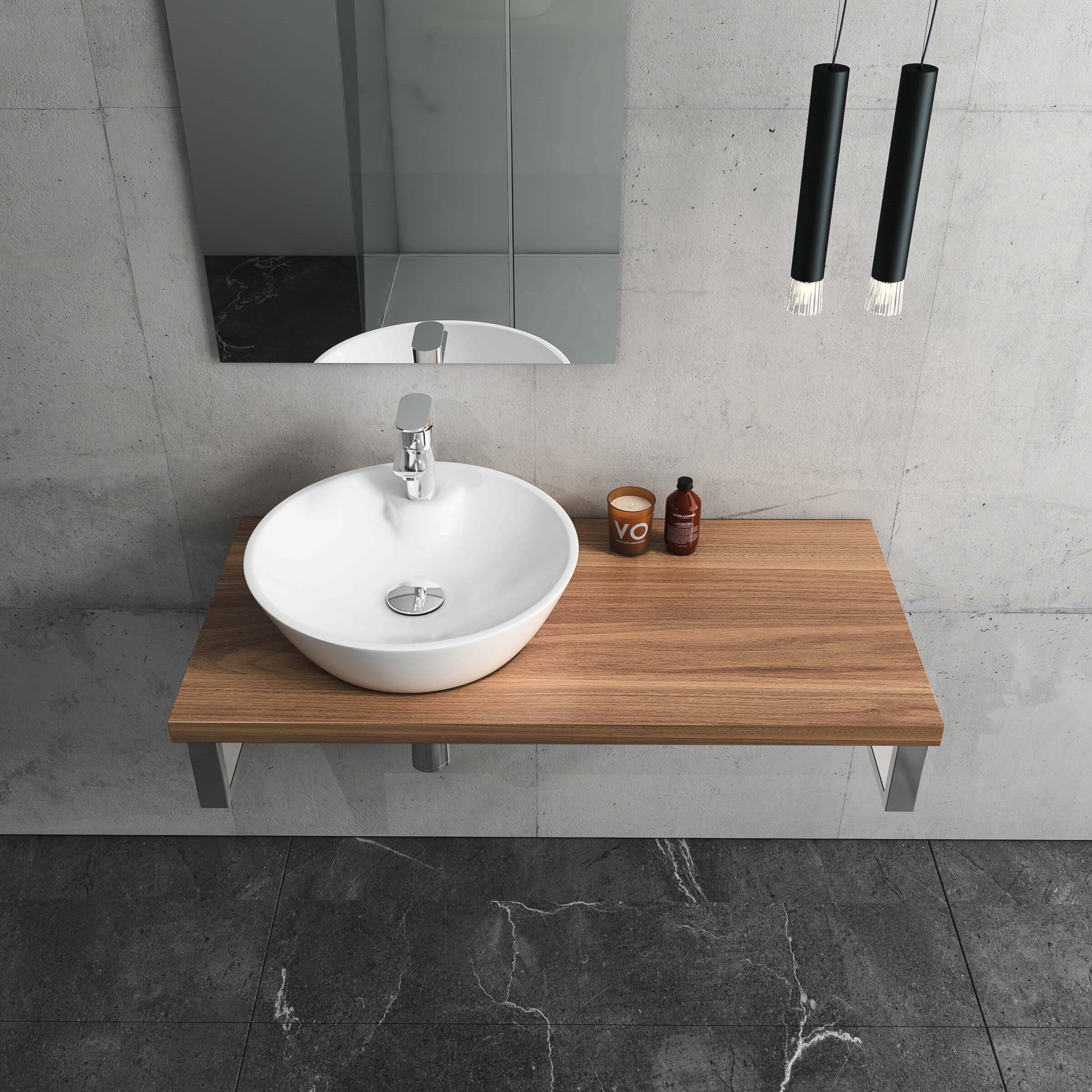 Isvea Sistema Y Tezgah Üstü Çanak Lavabo 45 cm, Batarya Delikli Beyaz | 10SY65045