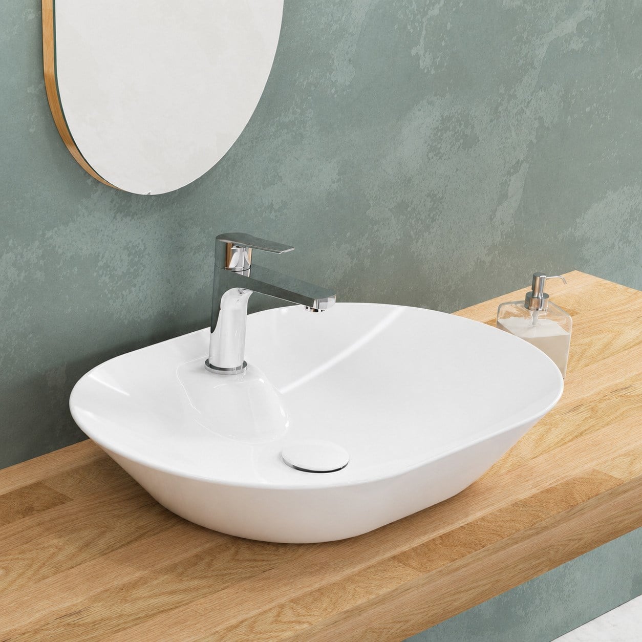 Isvea Sistema Y Tezgah Üstü  Çanak Lavabo 60 cm, Batarya Delikli Beyaz | 10SY51060