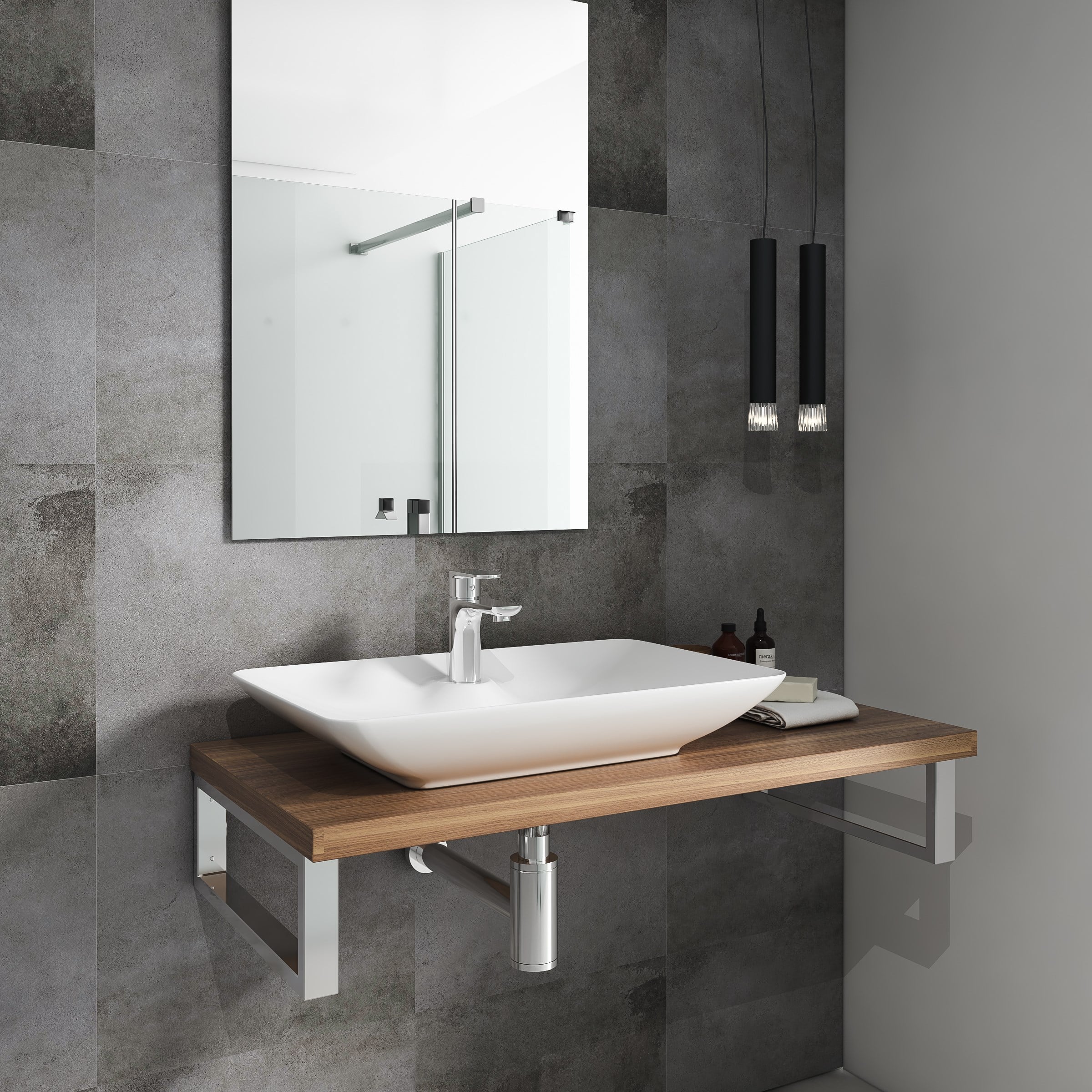 Isvea Sistema Y Tezgah Üstü  Çanak Lavabo 65 cm, Batarya Delikli Beyaz | 10SY50065