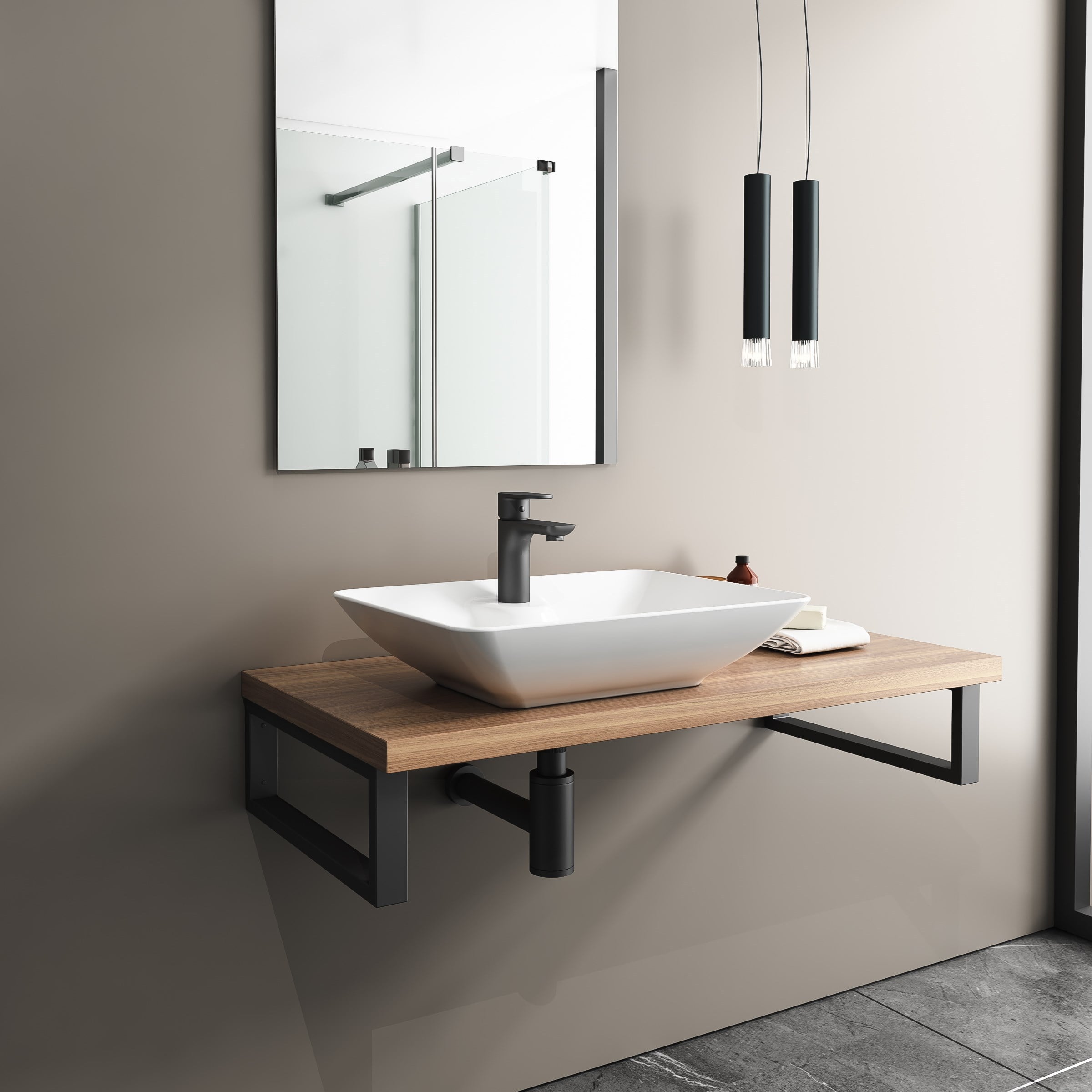 Isvea Sistema Y Tezgah Üstü Çanak Lavabo 52 cm, Batarya Delikli Beyaz | 10SY50052