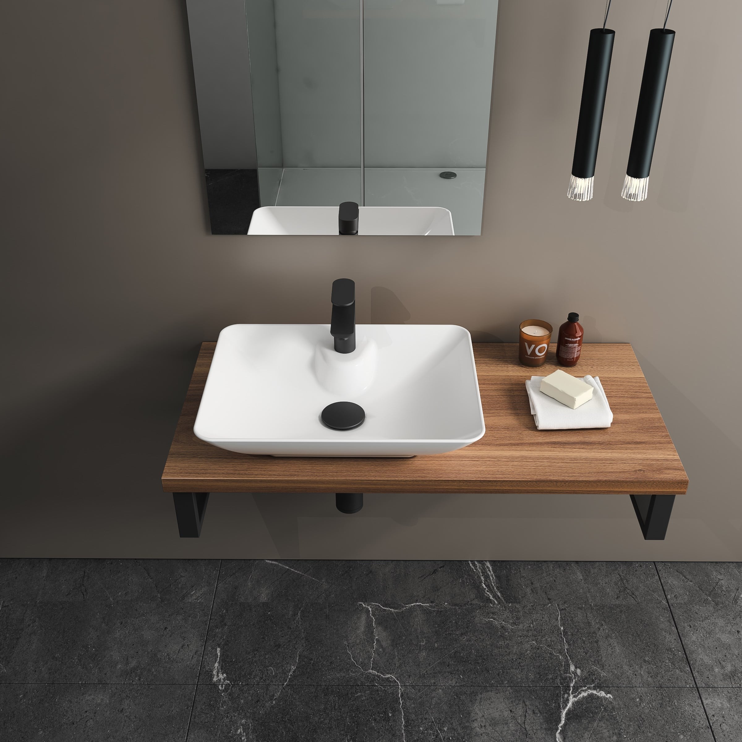Isvea Sistema Y Tezgah Üstü Çanak Lavabo 52 cm, Batarya Delikli Beyaz | 10SY50052