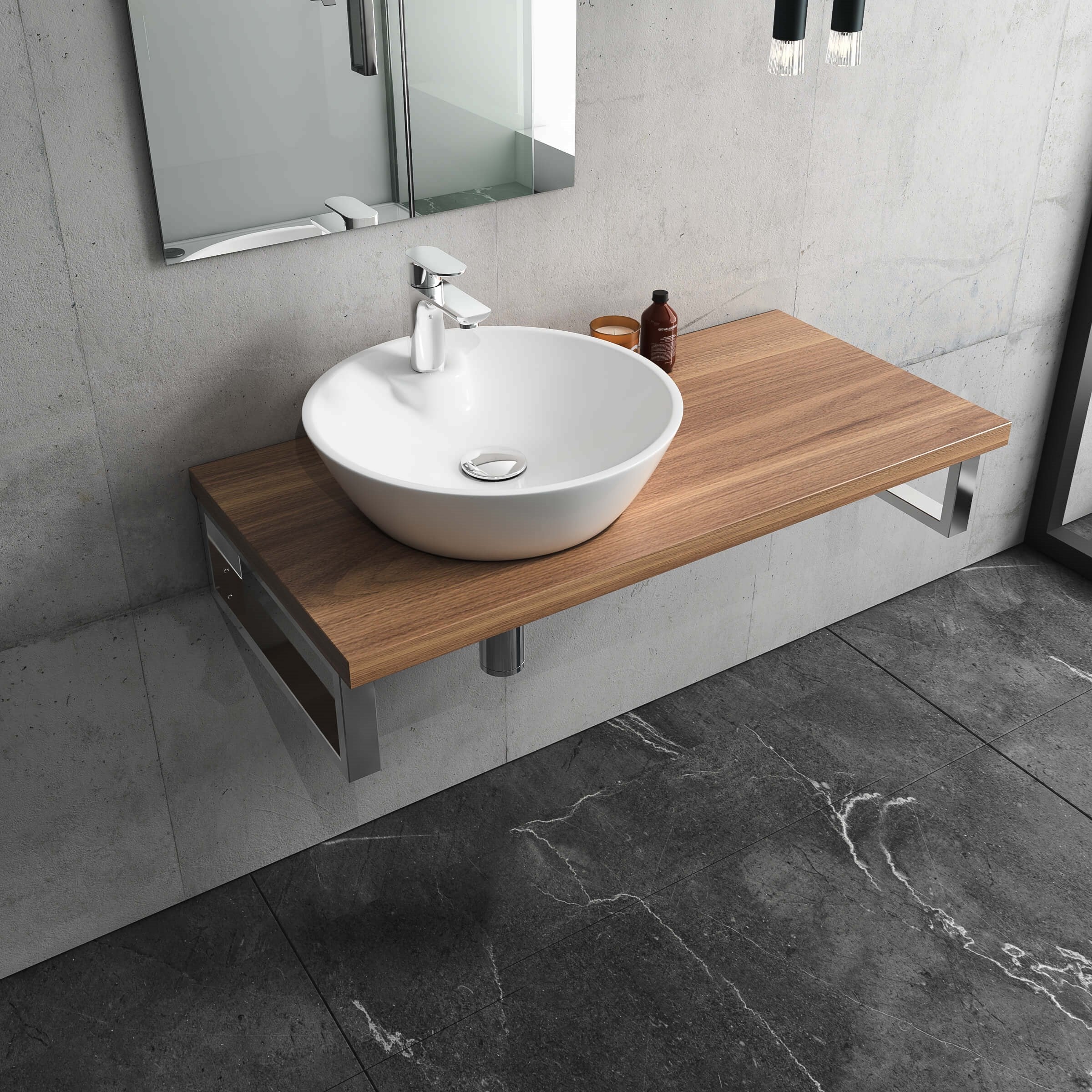 Isvea Sistema Y Tezgah Üstü Çanak Lavabo 45 cm, Batarya Delikli Beyaz | 10SY65045