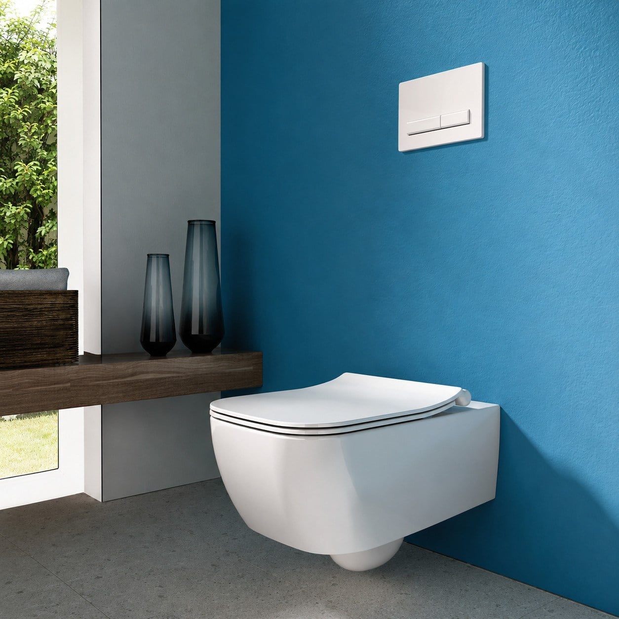 Isvea Sott Aqua Asma Klozet 54 cm. - Duroplast Kapak Dahil, Beyaz 2 Parça Set | ISV.36.01.03.07