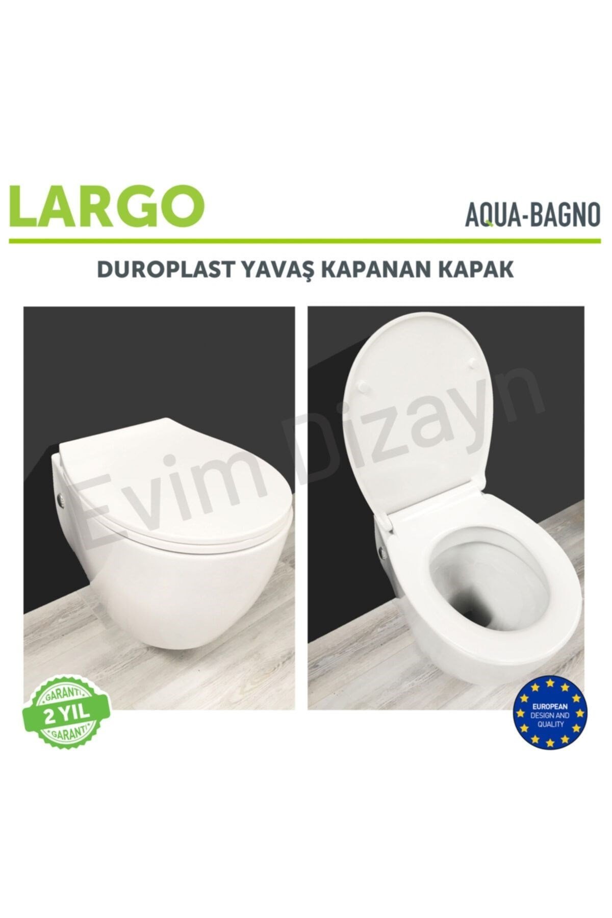 Largo - Yavaş Kapanan Klozet Kapağı – Duroplast – Beyaz | 90.99.50.11