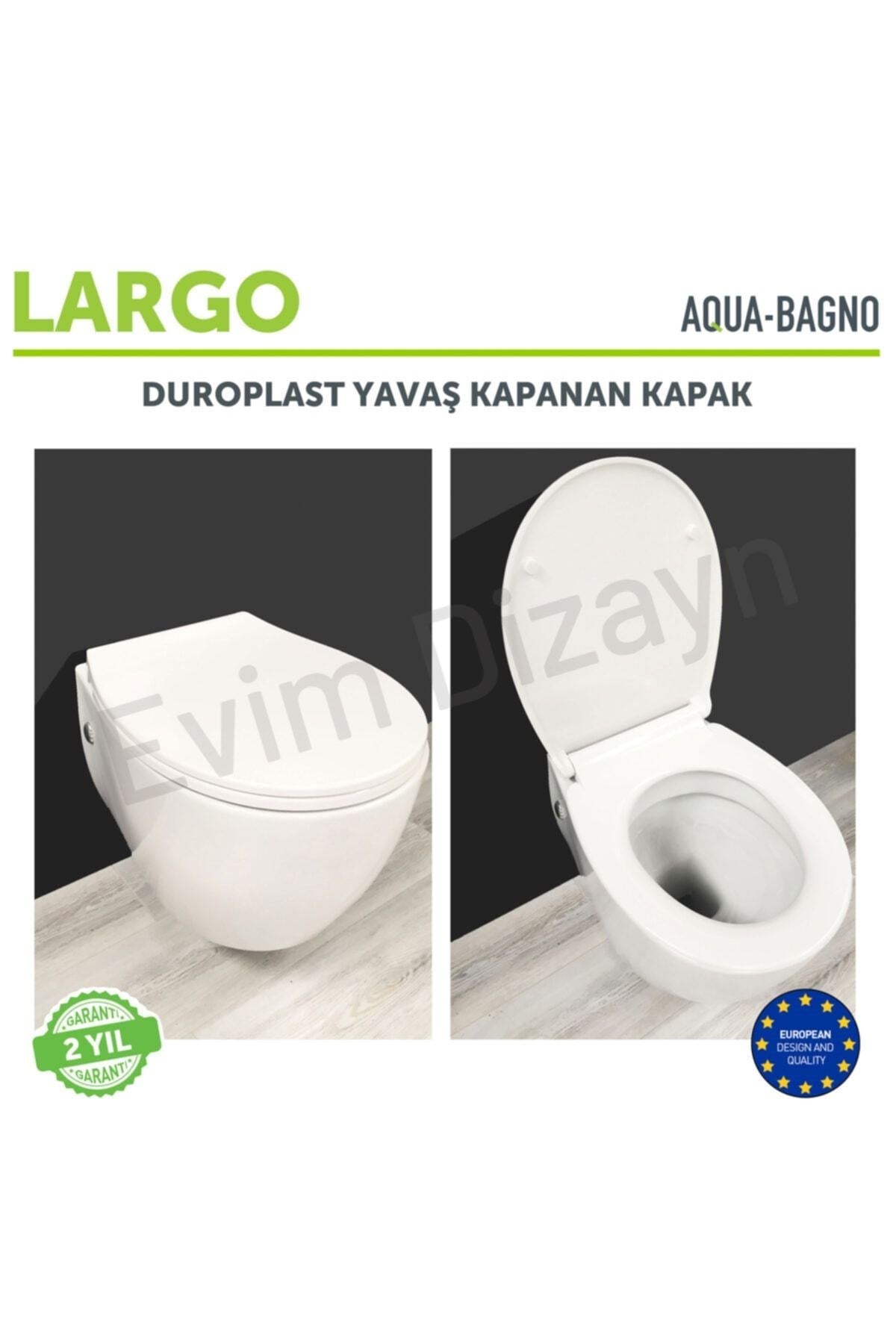 Largo - Yavaş Kapanan Klozet Kapağı – Duroplast – Beyaz | 90.99.50.11