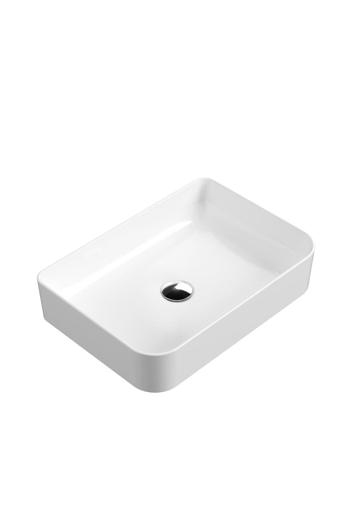 Mestola Tezgah Üstü Kare Çanak Lavabo Batarya Deliksiz 35x50 cm Beyaz | 19.31.50.1.NO.NT