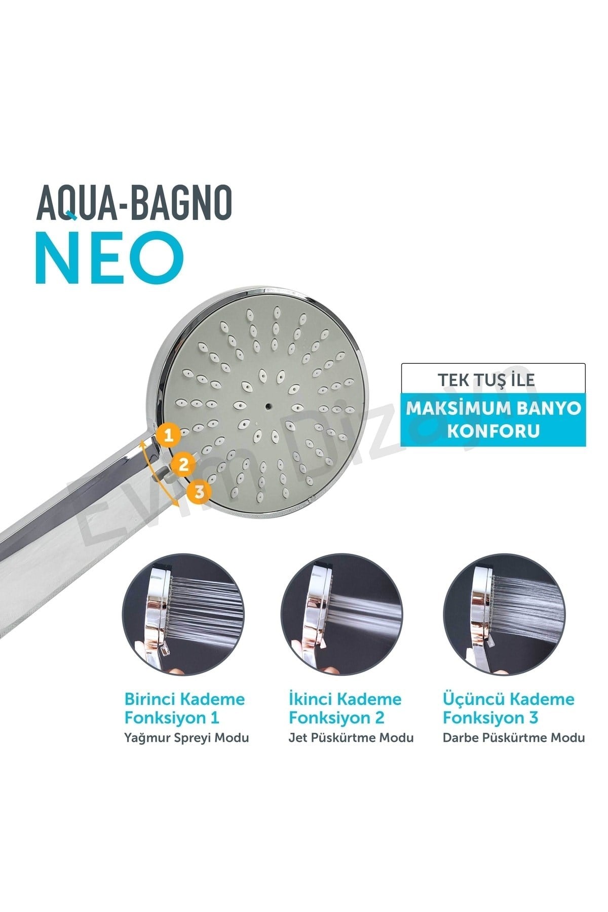 Neo El Duşu - Duş Başlığı 3 Fonksiyonlu | 90.25.25.08