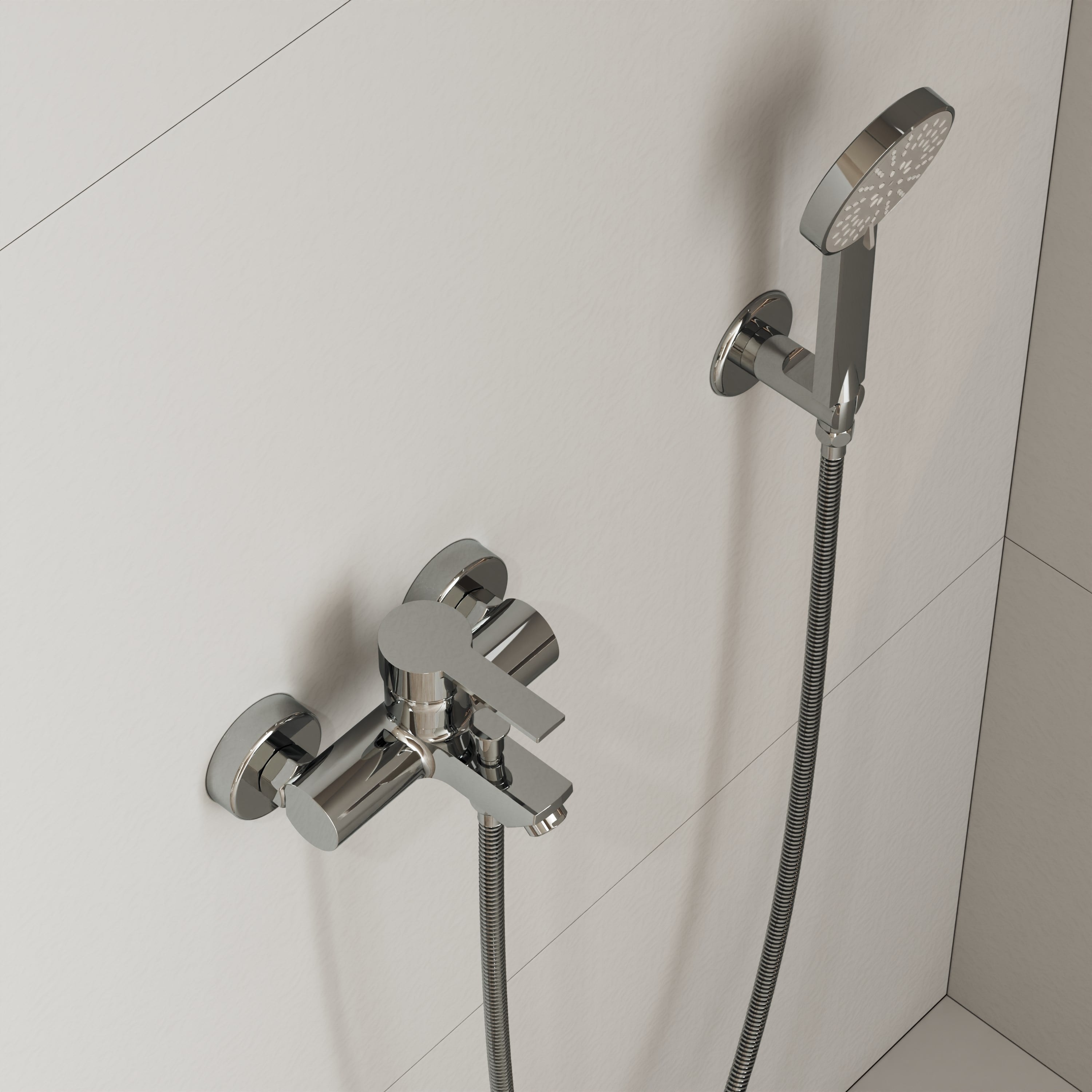 Nuss Safir Banyo Bataryası-Parlak Krom-N-9604