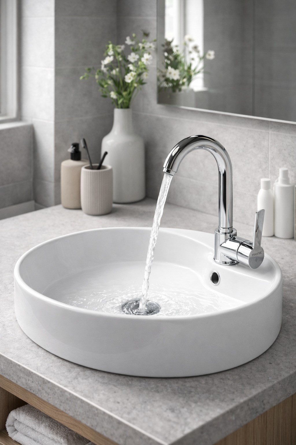Nuss Safir Kuğu Lavabo  Bataryası-Parlak Krom-N 9602