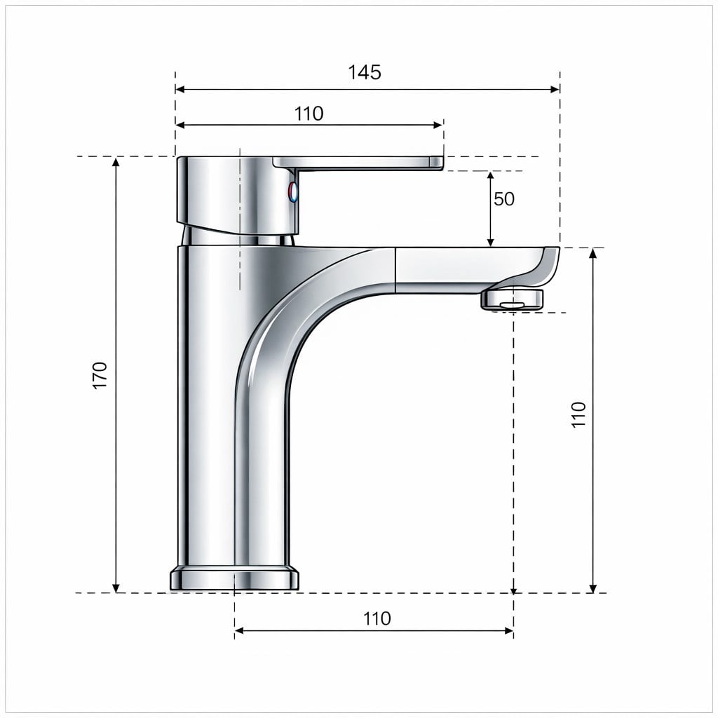 Nuss Velis Lavabo Bataryası Parlak Krom Tek Kollu Banyo Armatürü,N-8501