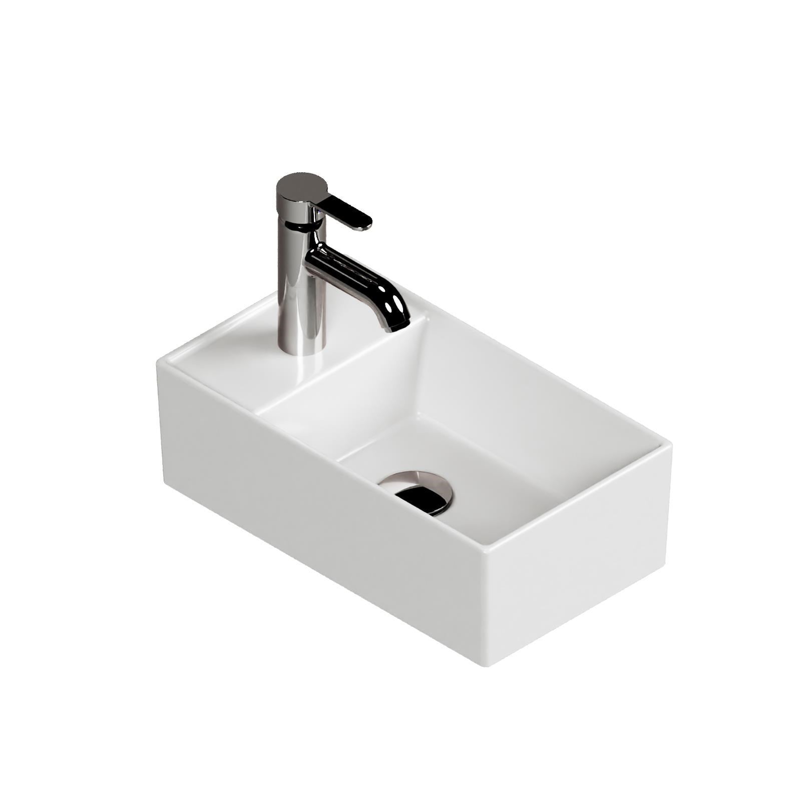 Plan Tezgah Üstü Kare Lavabo, 40x22 cm Beyaz | 10.16.30.09.01