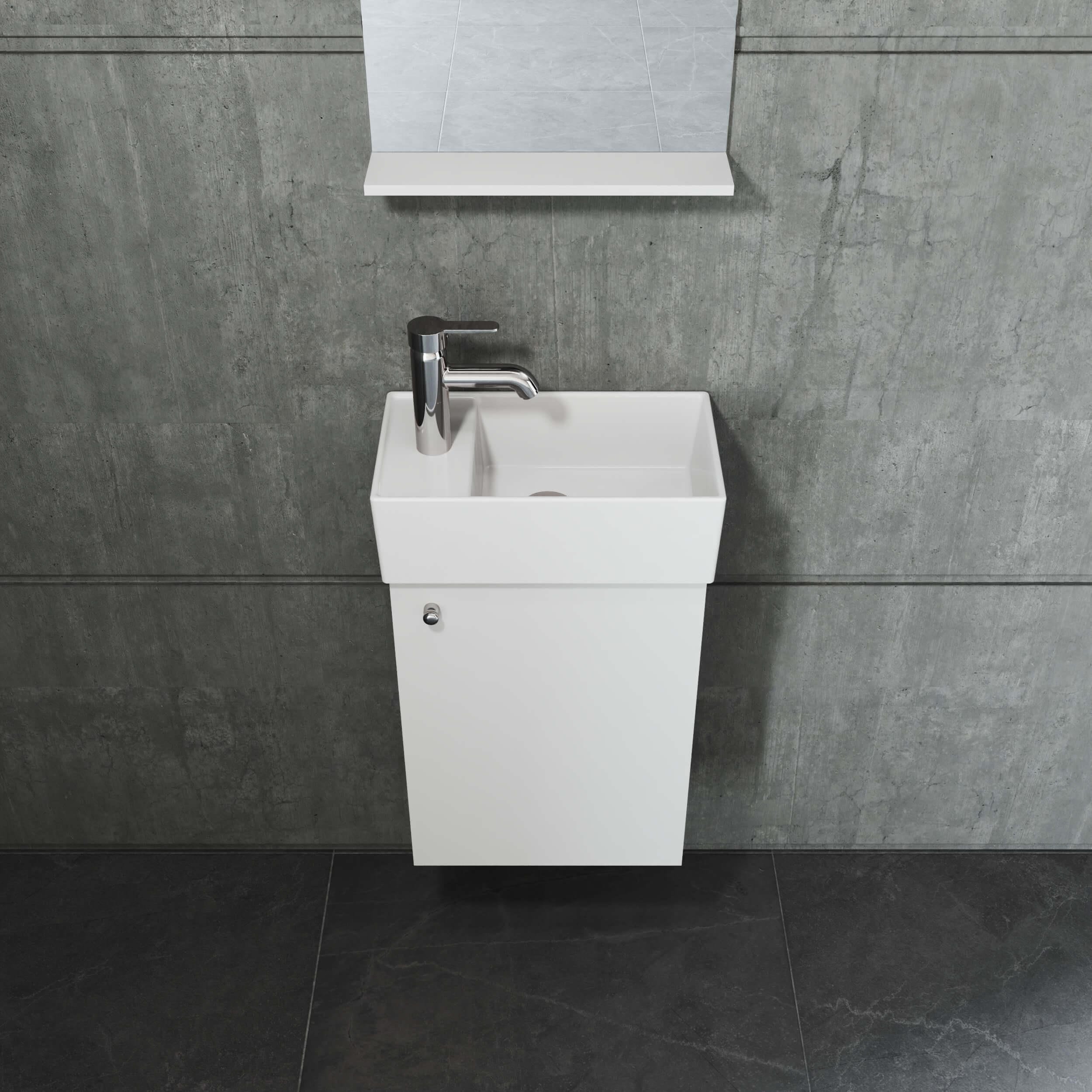Plan Tezgah Üstü Kare Lavabo, 40x22 cm Beyaz | 10.16.30.09.01