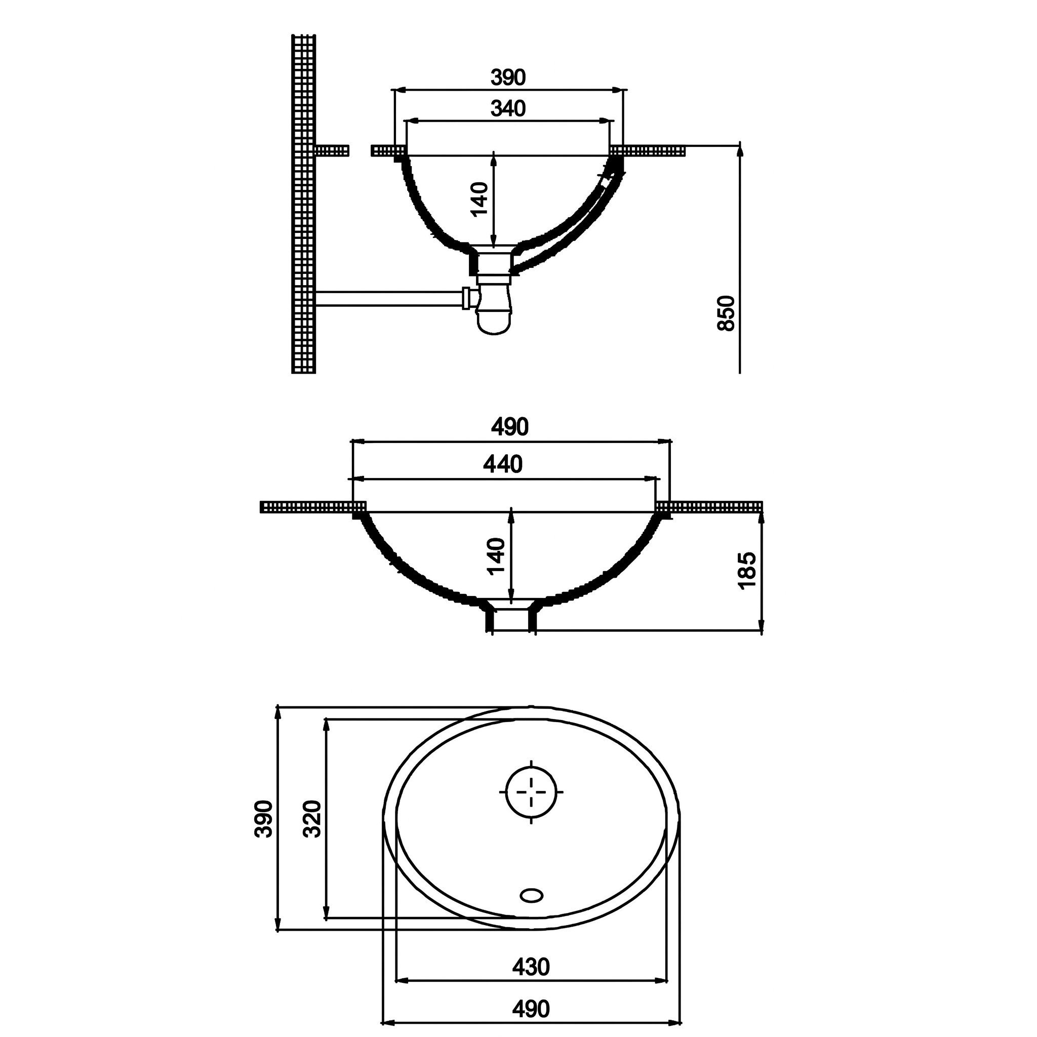 Quarter Bath Tezgah Altı Lavabo 49x39 cm – Gömme Lavabo – Parlak Beyaz Seramik | 70SP25049