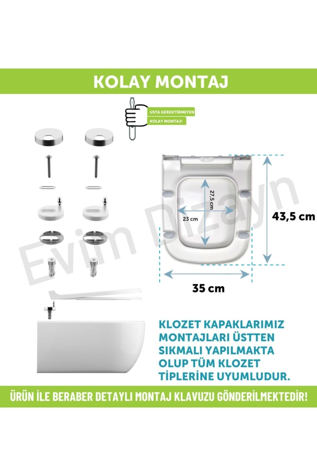 Roya Yavaş Kapanan Klozet Kapağı – Duroplast – Beyaz | 90.99.50.40