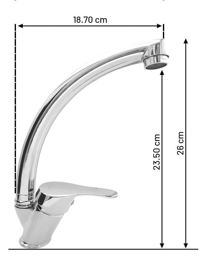 Spring Basic Kuğu Eviye Bataryası - Aç Kapa 40’lık Kartuş, Krom | SM9403