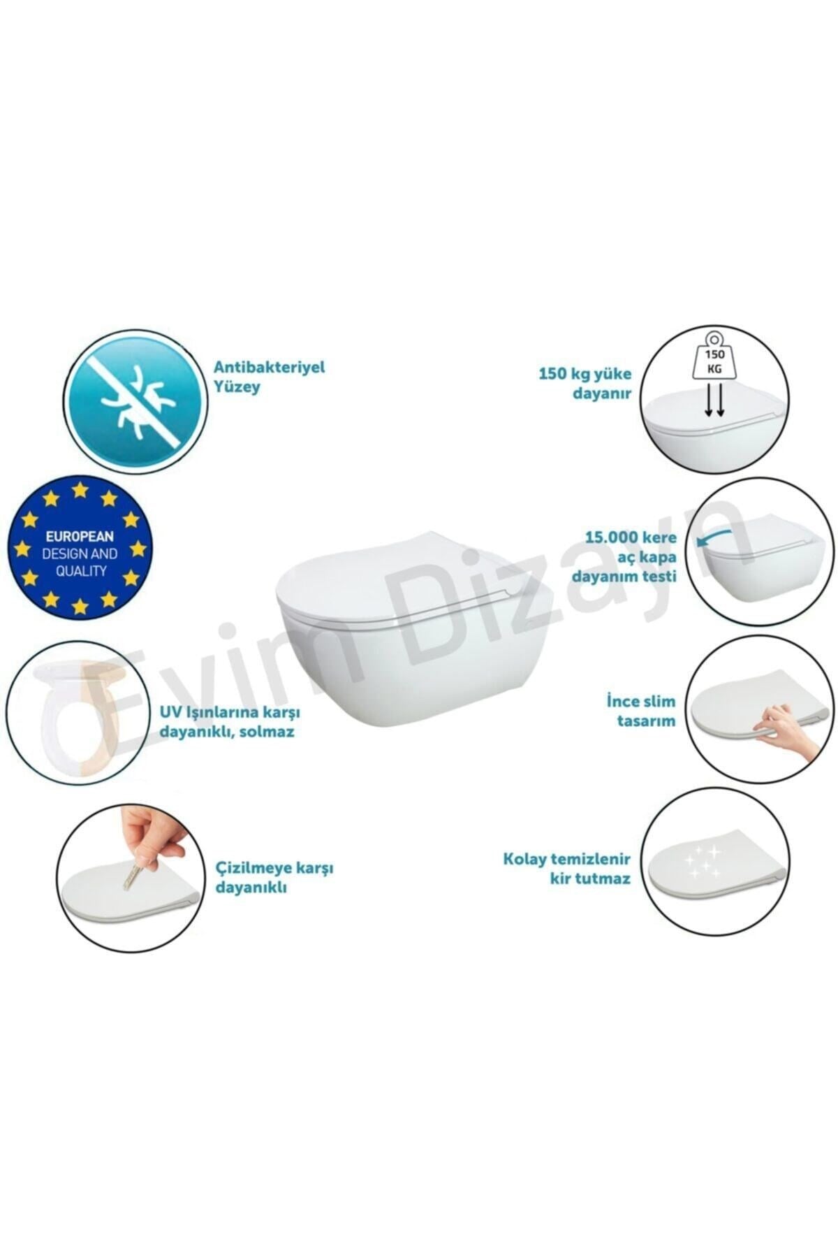 Thin Beyaz Yavaş Kapanan Klozet Kapağı – Duroplast - Yavaş Kapanan | 90.99.50.23