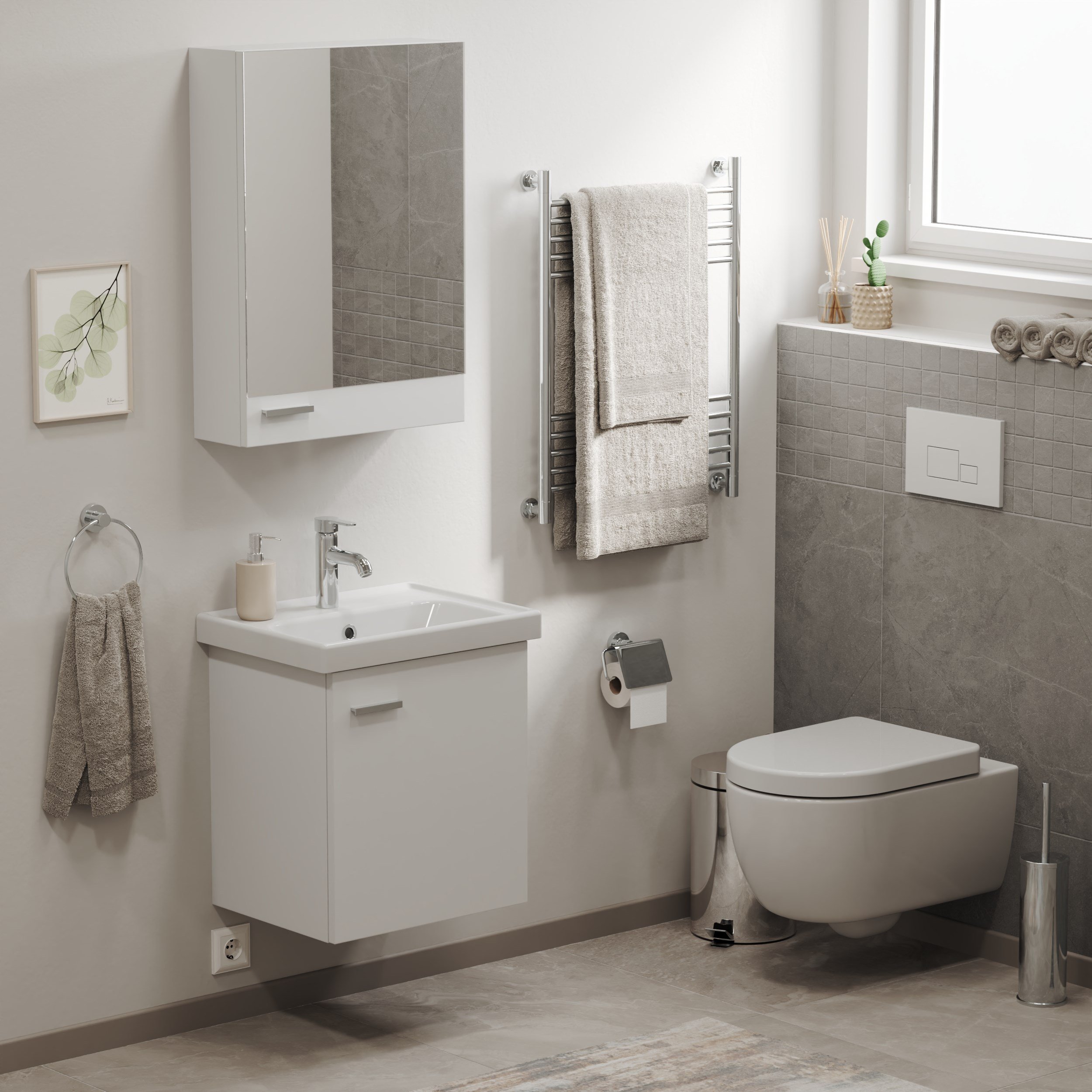 Turkuaz Frame Lavabo 50x38 cm. Beyaz | VB015F52U00