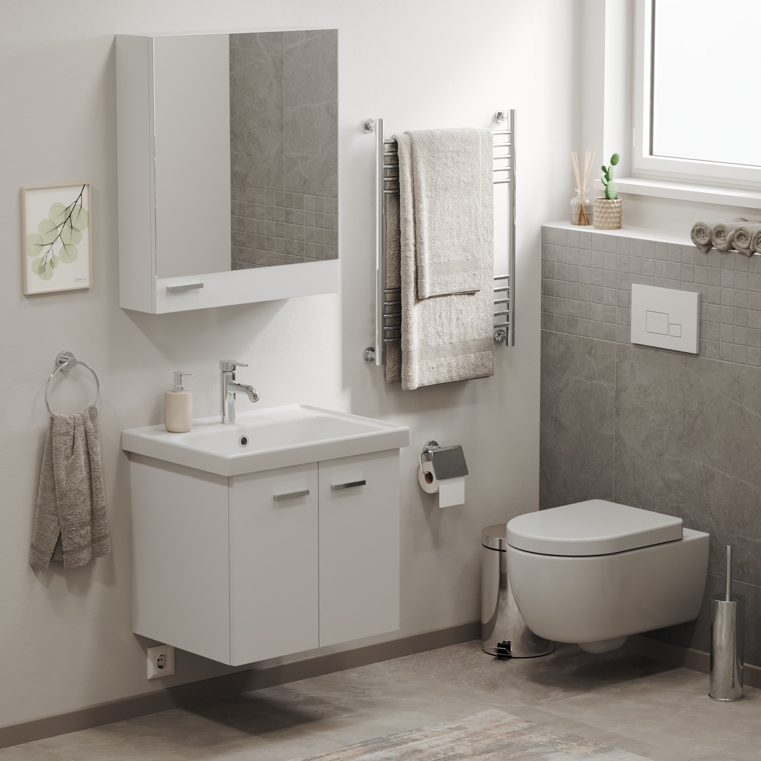 Turkuaz Frame Lavabo 60 x 45  cm.beyaz | VB015H82U00
